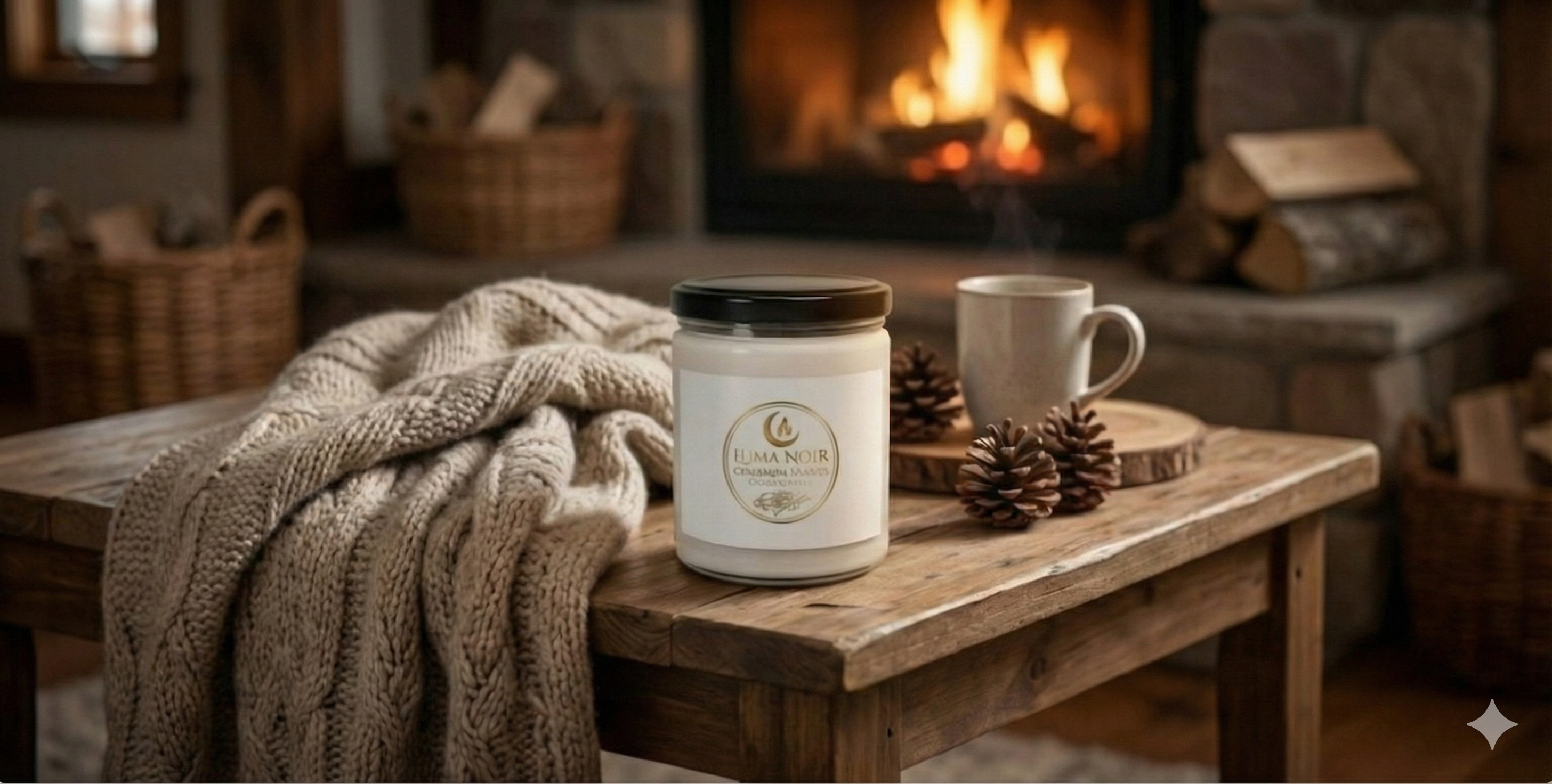 Luma Noir Cinnamon Vanilla Soy Candle — 9 oz Scented Candle product thumbnail image