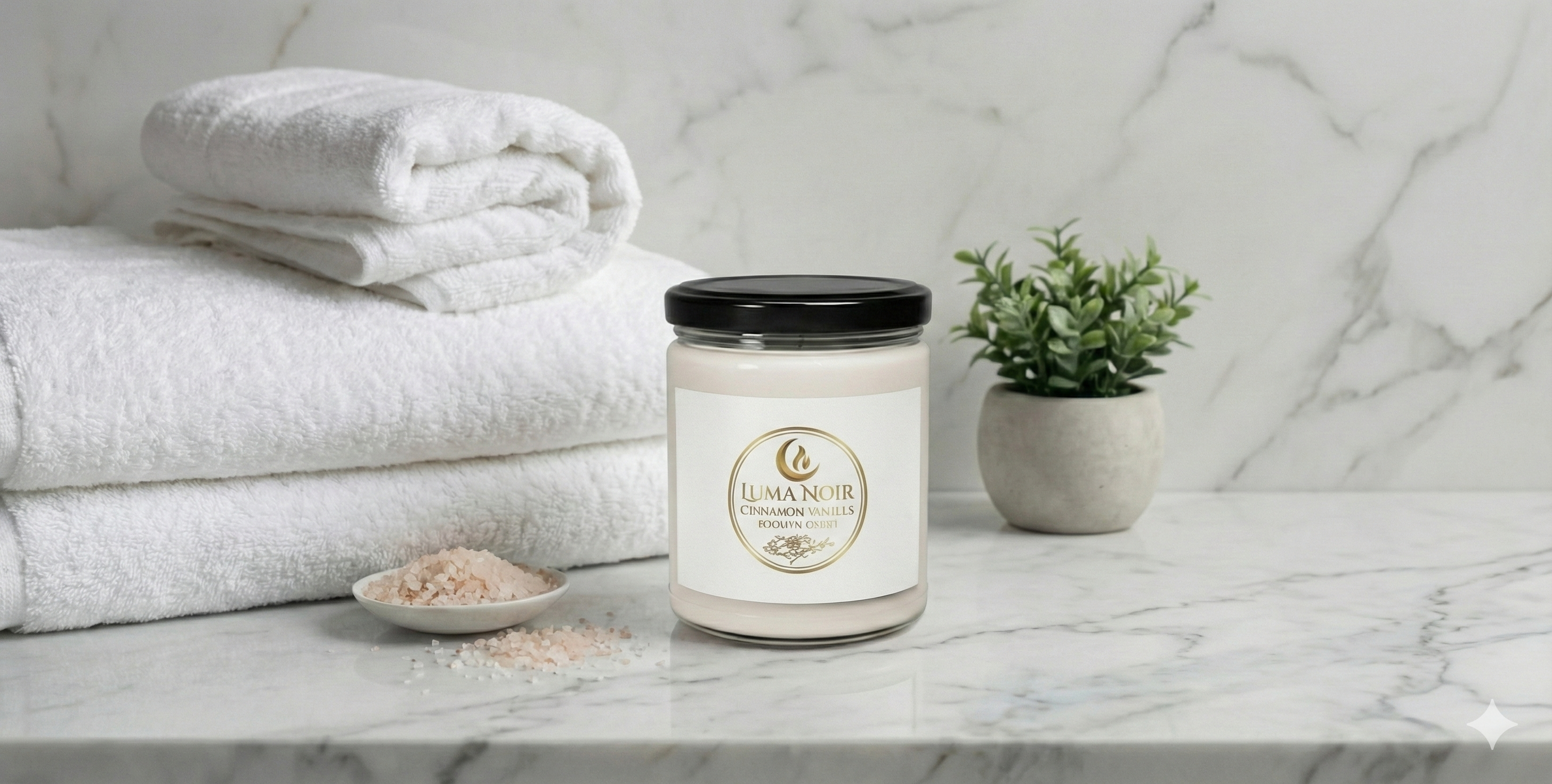 Luma Noir Cinnamon Vanilla Soy Candle — 9 oz Scented Candle product thumbnail image