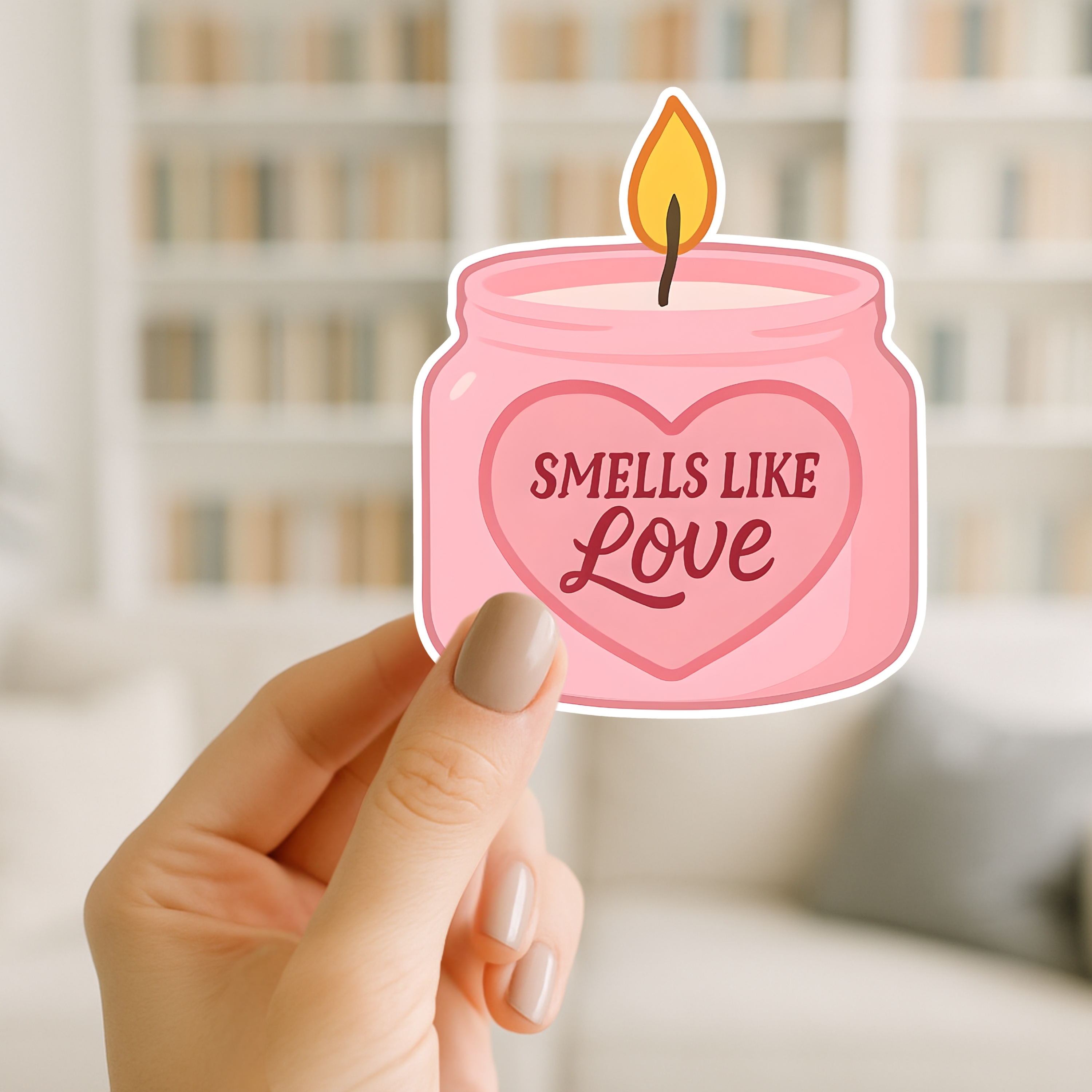 Kiss-Cut Sticker Pink Candle Smells Like Love Valentine Laptop Sticker product thumbnail image Kiss-Cut Sticker Pink Candle Smells Like Love Valentine Laptop Sticker product thumbnail image