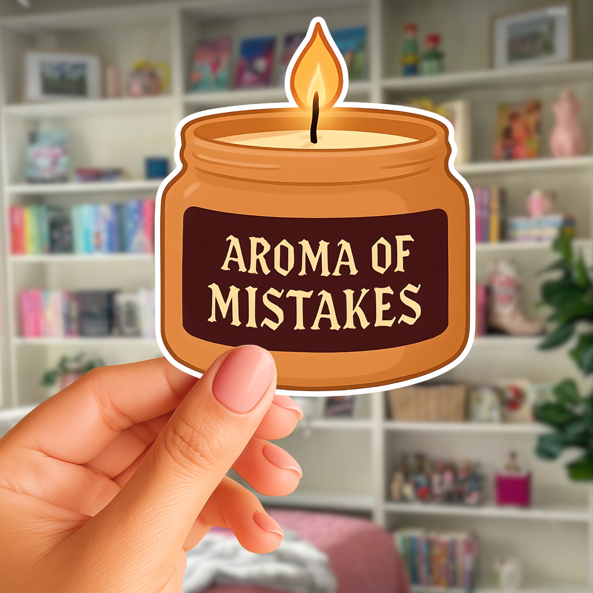 Aroma of Mistakes Sticker — Funny Candle Kiss-Cut Sticker for Laptops & Journals product thumbnail image Aroma of Mistakes Sticker — Funny Candle Kiss-Cut Sticker for Laptops & Journals product thumbnail image
