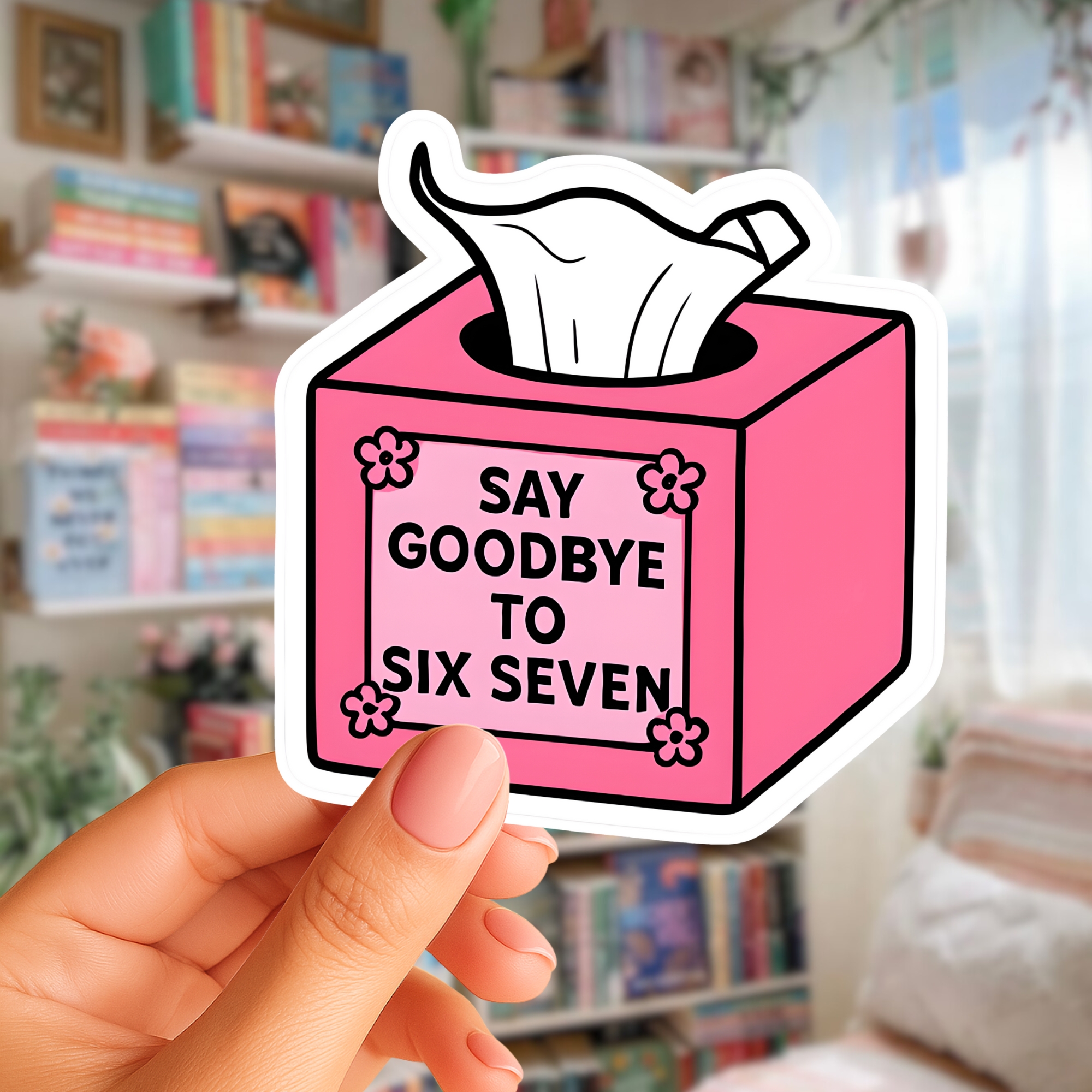 67 Sticker Pink Tissue Box "Say Goodbye to Six Seven" product thumbnail image 67 Sticker Pink Tissue Box "Say Goodbye to Six Seven" product thumbnail image