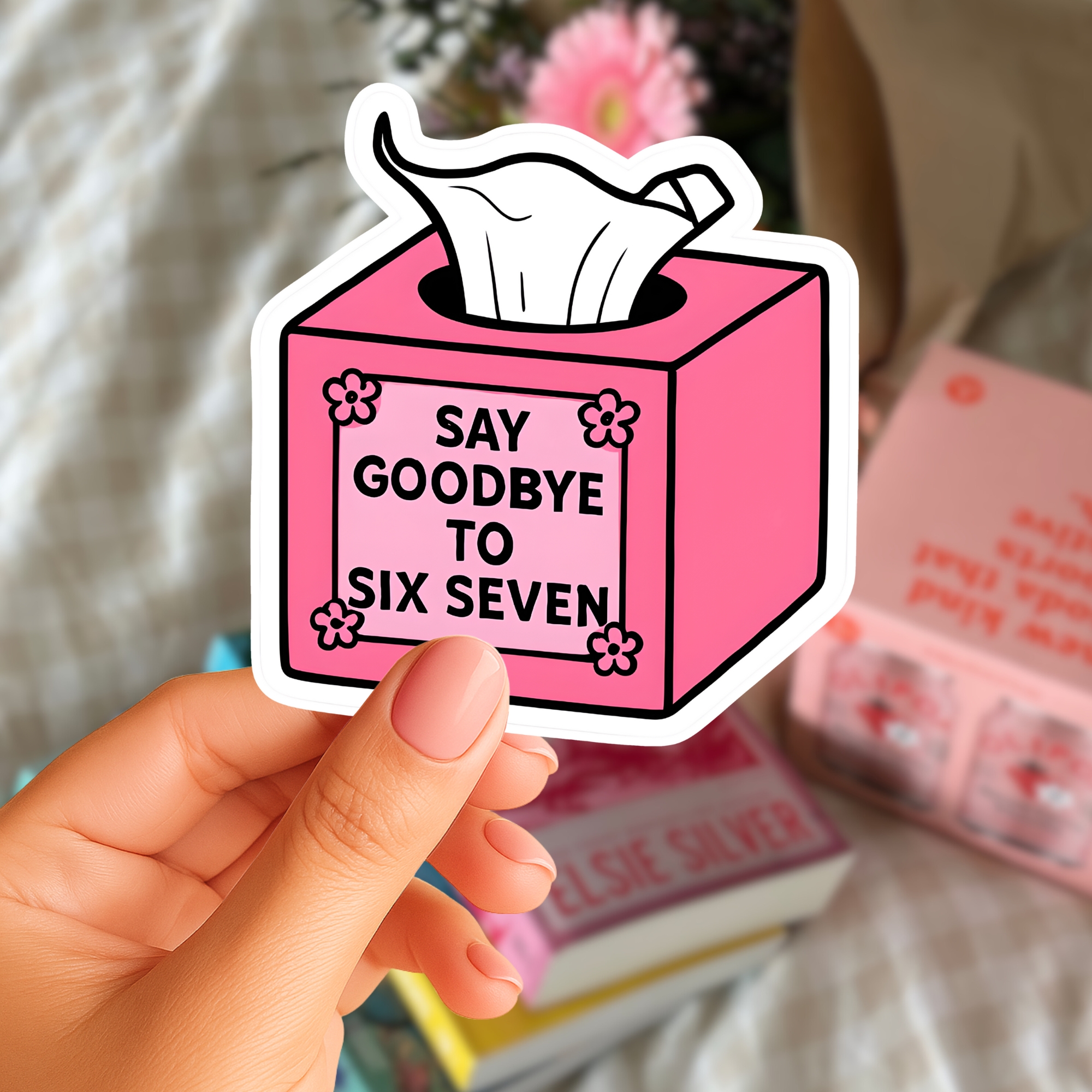 67 Sticker Pink Tissue Box "Say Goodbye to Six Seven" product thumbnail image 67 Sticker Pink Tissue Box "Say Goodbye to Six Seven" product thumbnail image