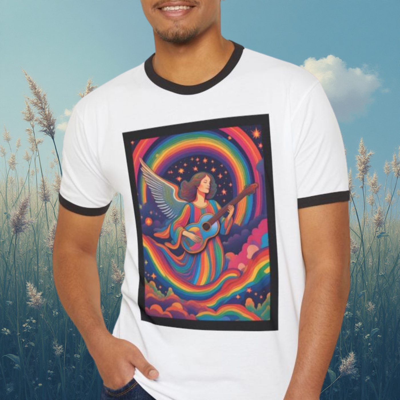 Celestial Angel Inspirational Tee- Music and Purpose Design Celestial Angel Inspirational Tee- Music and Purpose Design