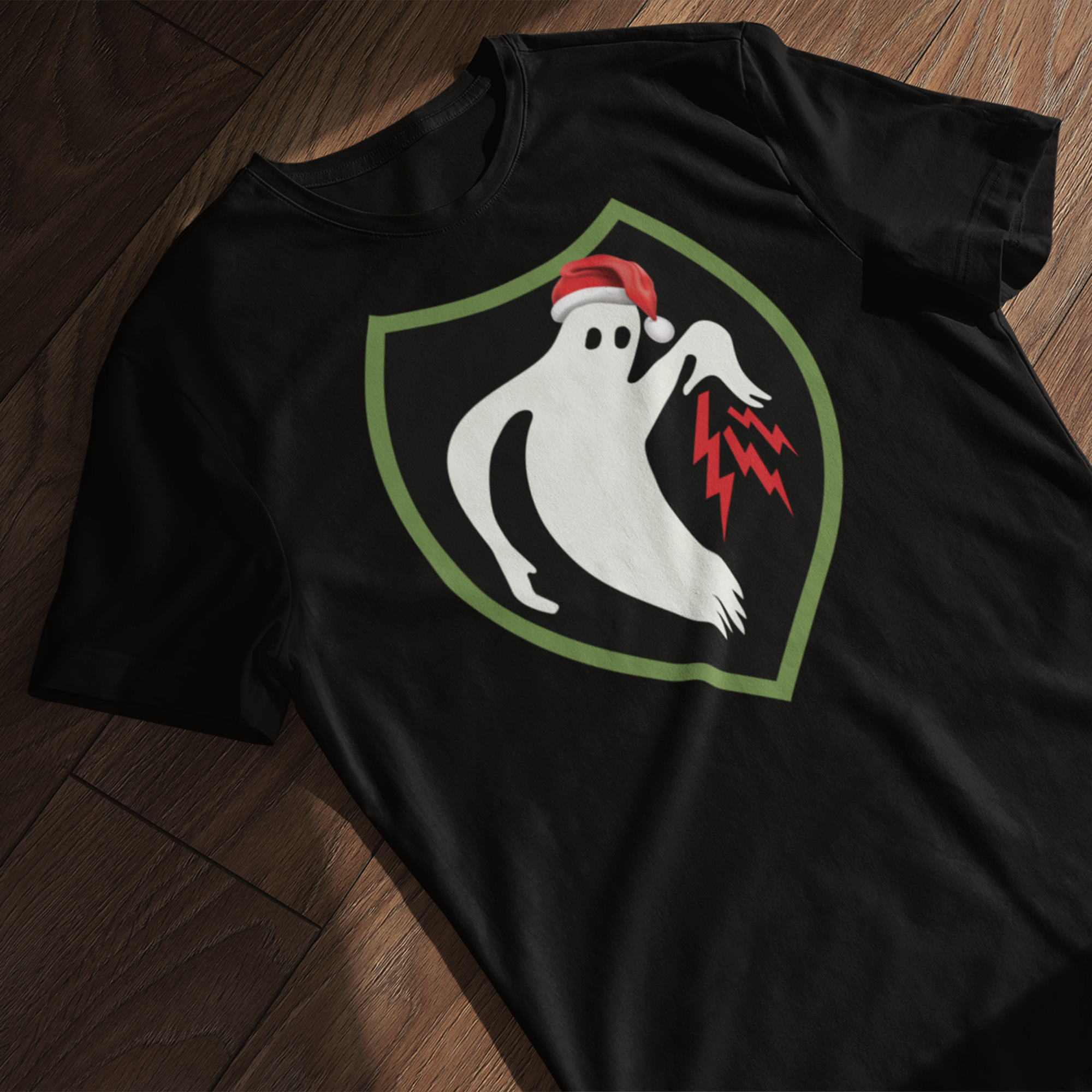 Ghost Army Christmas Short Sleeve T-Shirt | Santa Hat 23rd Special Troops Tee