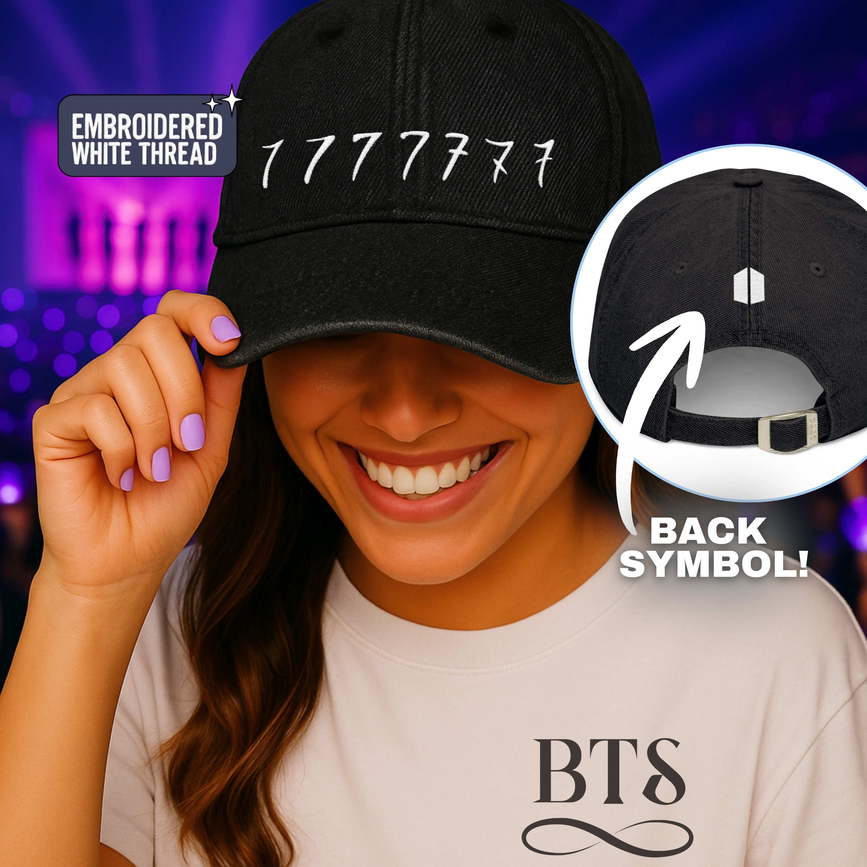 Embroidered Denim Hat 7 Tattoo with BACK ARMY symbol