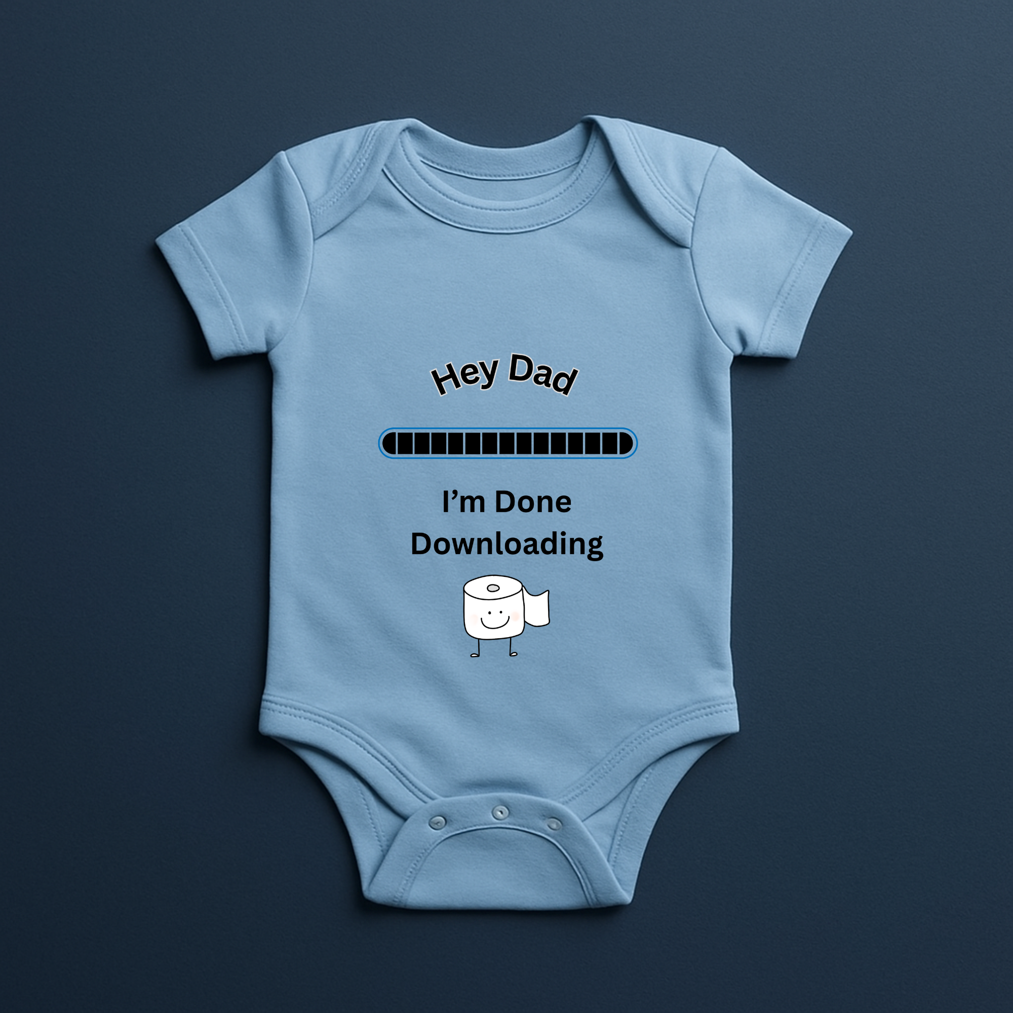 Hey Dad I’m Done Downloading Baby Bodysuit Funny Infant One Piece | New Dad Gift Tech Humor Baby Shower Outfit product thumbnail image Hey Dad I’m Done Downloading Baby Bodysuit Funny Infant One Piece | New Dad Gift Tech Humor Baby Shower Outfit product thumbnail image