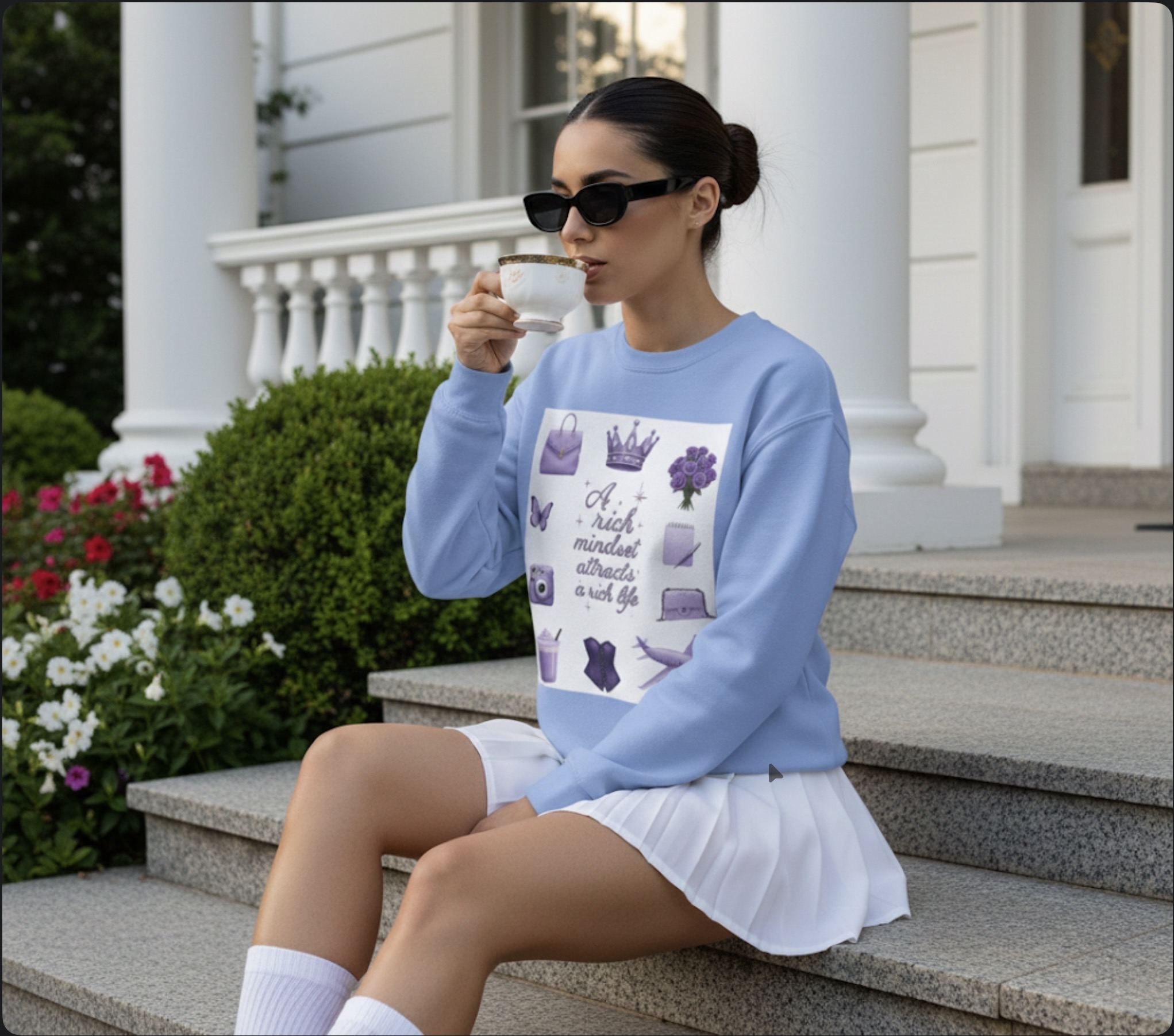 Crewneck Sweatshirt — "A Rich Mindset Attracts a Rich Life" Purple Luxe Icons product thumbnail image Crewneck Sweatshirt — "A Rich Mindset Attracts a Rich Life" Purple Luxe Icons product thumbnail image