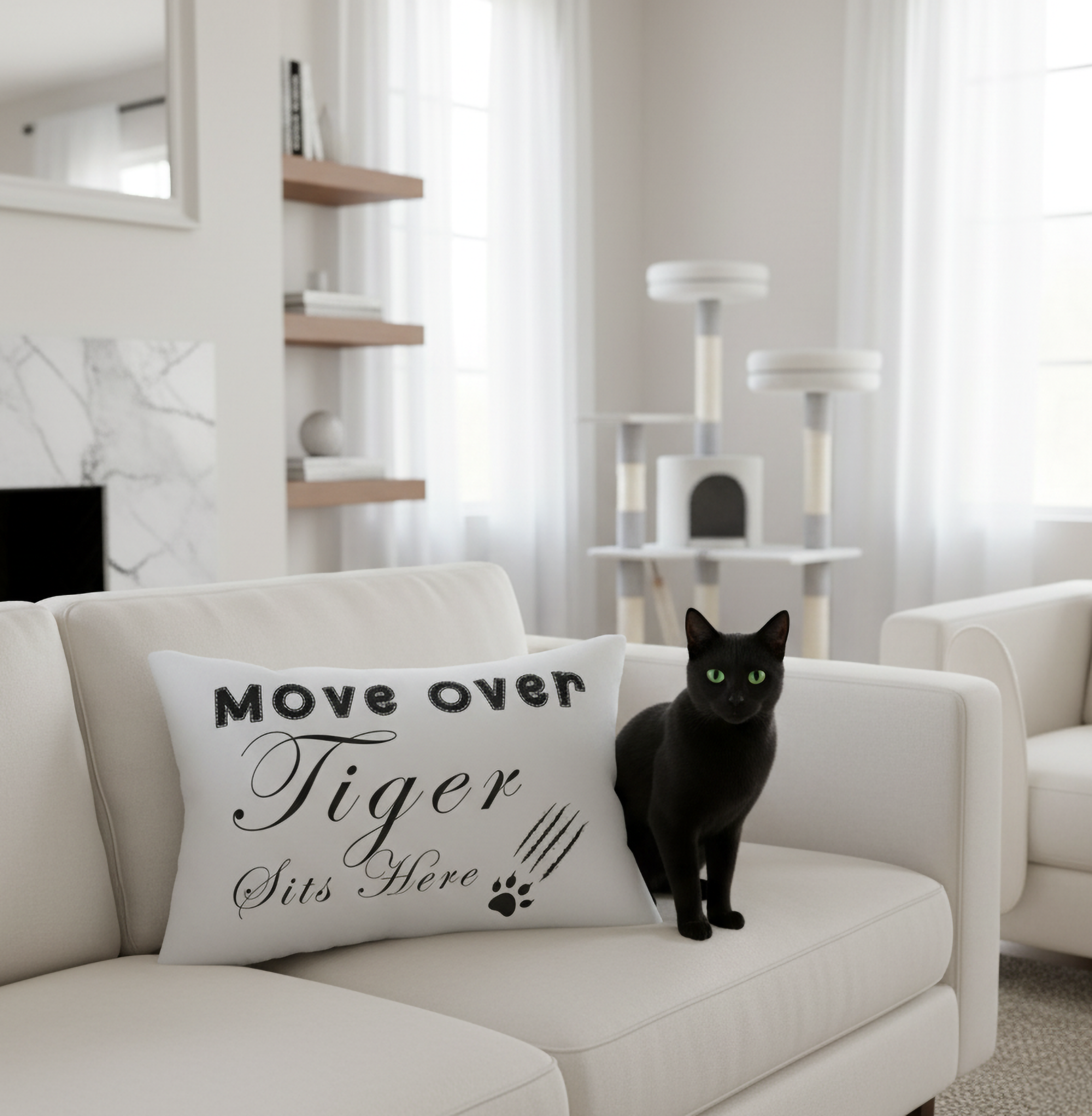 Move Over Cat or Dog Name Pillow Personalized Dog Gift Funny Pet Lover Couch Decor product thumbnail image