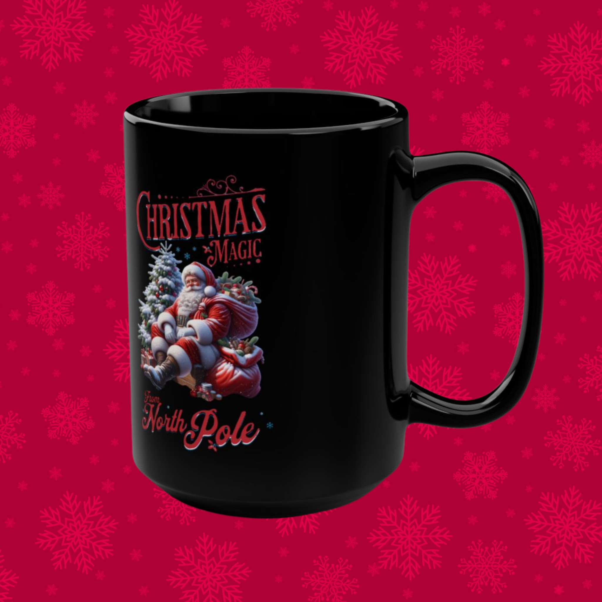 Christmas Magic North Pole Mug — Santa Holiday Coffee Cup (15oz) product thumbnail image