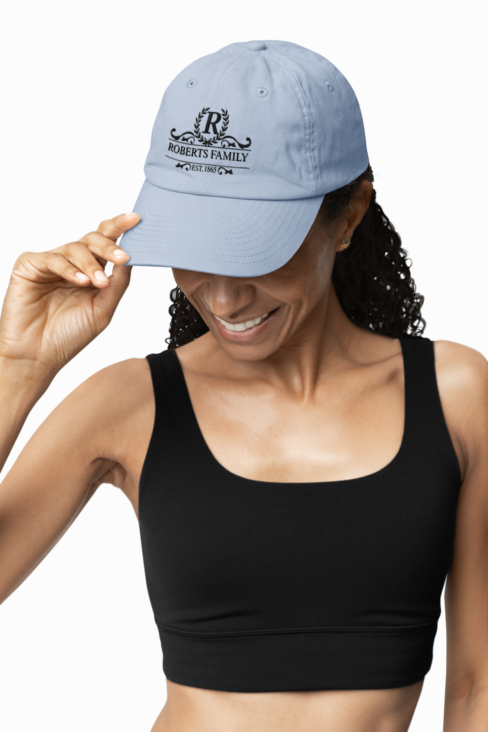 ROBERTS Family Crest MOMS Cap — Custom 'Roberts Family' Monogram Hat product thumbnail image