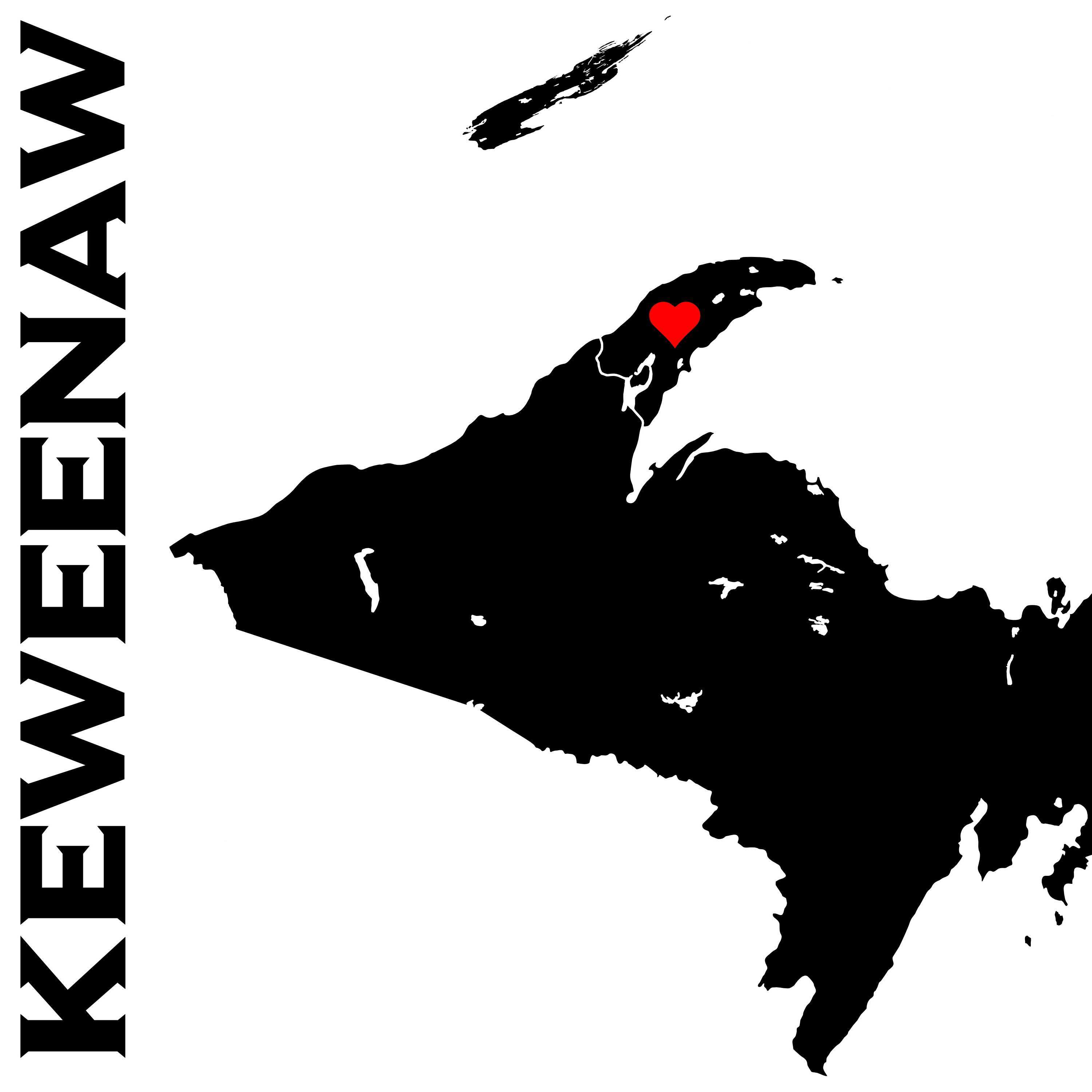 Heart in the Keweenaw UP Map Mug | Black Accent Rim & Handle | 11 oz or 15 oz product thumbnail image Heart in the Keweenaw UP Map Mug | Black Accent Rim & Handle | 11 oz or 15 oz product thumbnail image