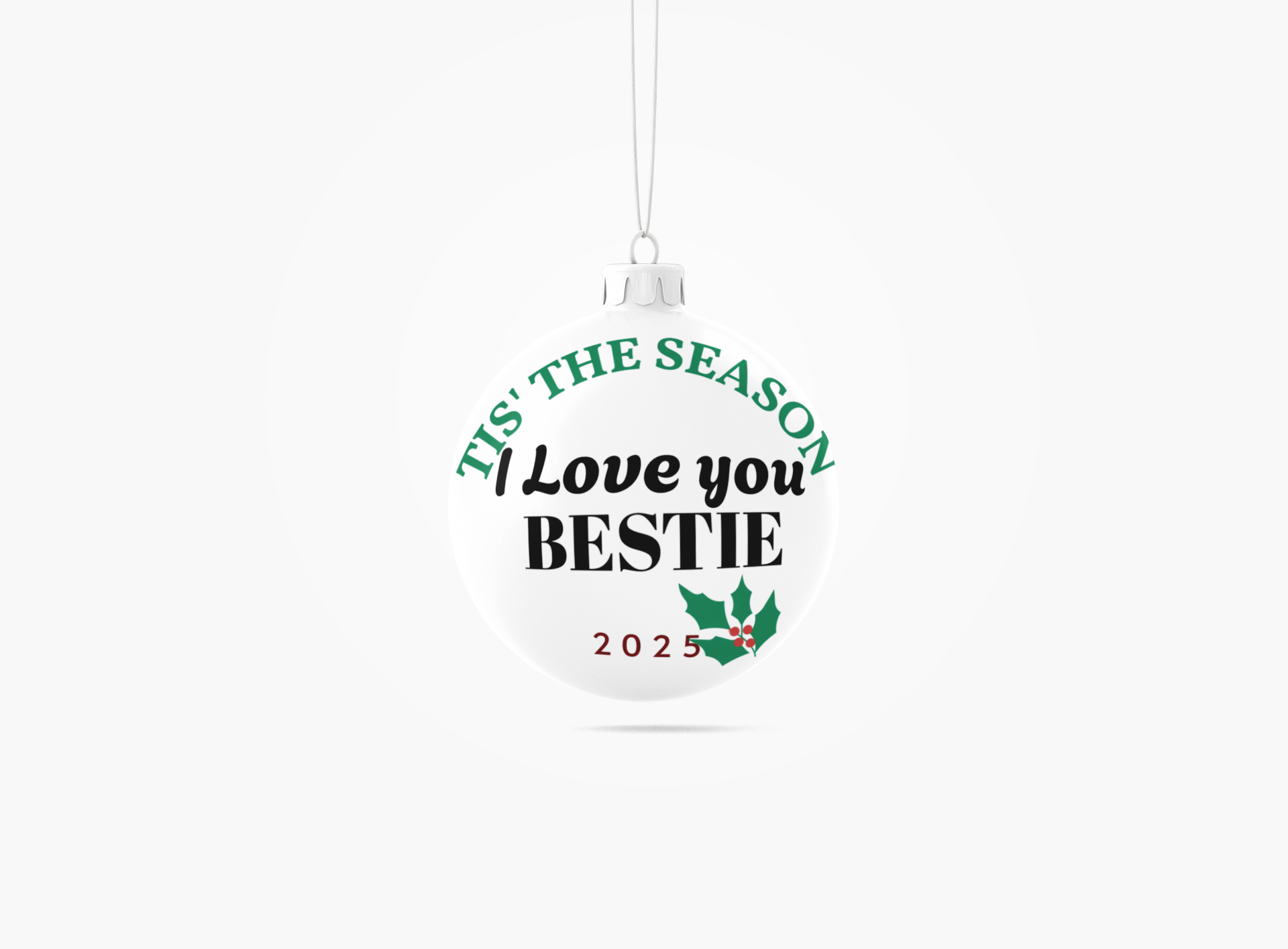 I love you Bestie 2025 Glass Ornament | Memorial Circle Glass product thumbnail image