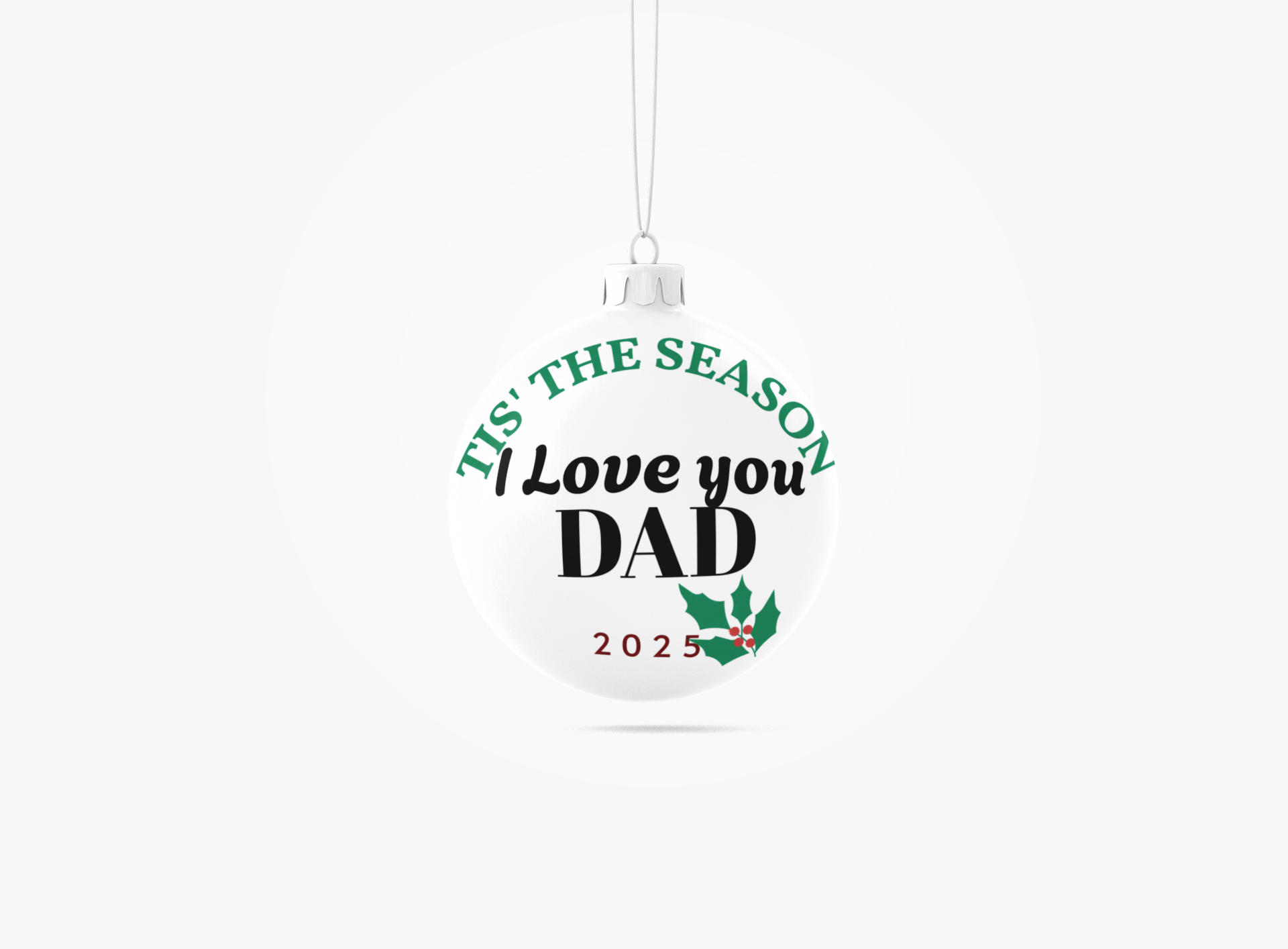 I love you Dad 2025 Glass Ornament | Memorial Heart product thumbnail image I love you Dad 2025 Glass Ornament | Memorial Heart product thumbnail image