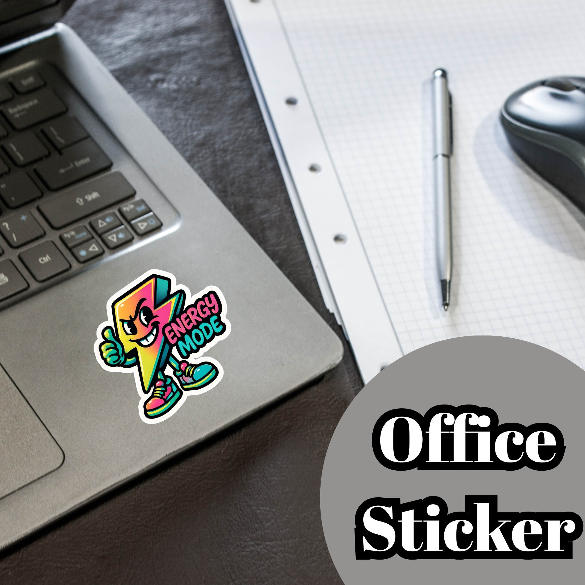 Energy Mode Sticker Colorful Lightning Character Kiss-Cut Sticker Thumbs Up product thumbnail image Energy Mode Sticker Colorful Lightning Character Kiss-Cut Sticker Thumbs Up product thumbnail image