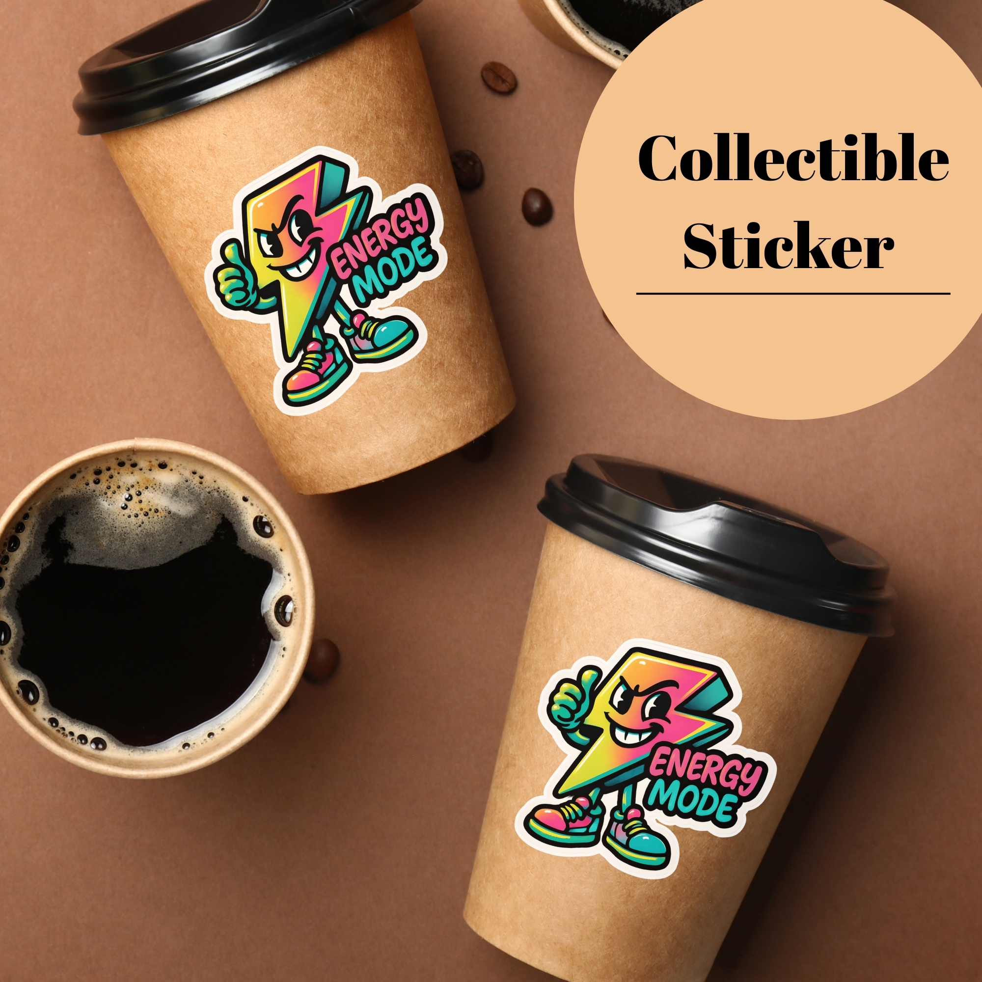 Energy Mode Sticker Colorful Lightning Character Kiss-Cut Sticker Thumbs Up product thumbnail image Energy Mode Sticker Colorful Lightning Character Kiss-Cut Sticker Thumbs Up product thumbnail image