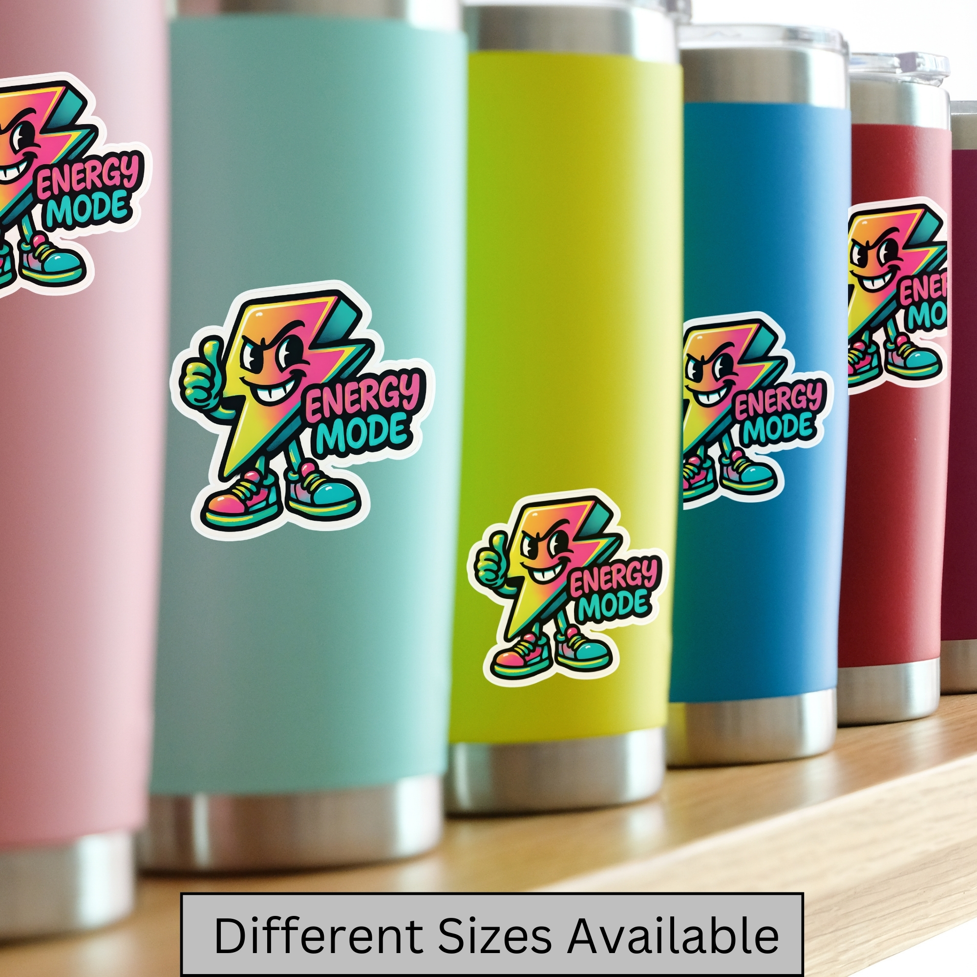 Energy Mode Sticker Colorful Lightning Character Kiss-Cut Sticker Thumbs Up product thumbnail image Energy Mode Sticker Colorful Lightning Character Kiss-Cut Sticker Thumbs Up product thumbnail image