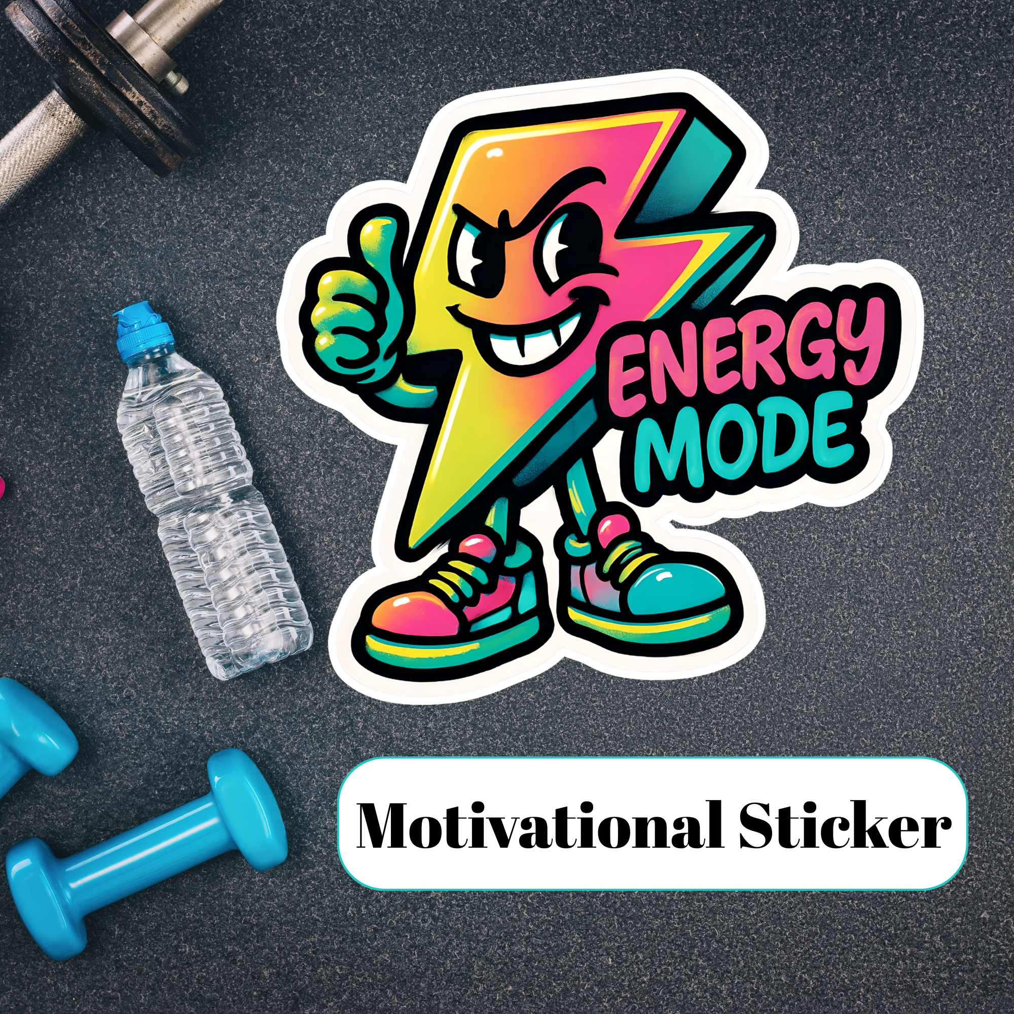 Energy Mode Sticker Colorful Lightning Character Kiss-Cut Sticker Thumbs Up product thumbnail image Energy Mode Sticker Colorful Lightning Character Kiss-Cut Sticker Thumbs Up product thumbnail image