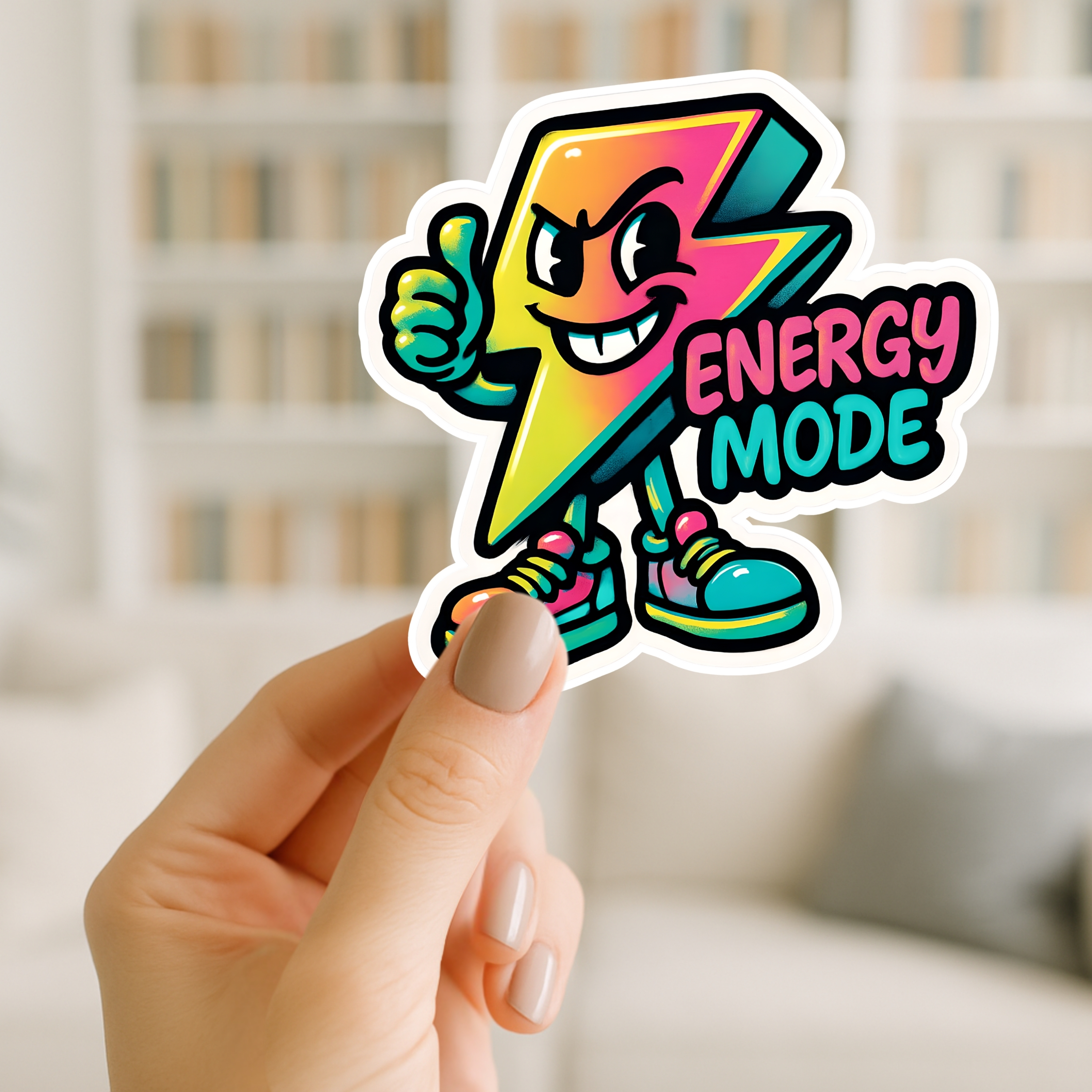 Energy Mode Sticker Colorful Lightning Character Kiss-Cut Sticker Thumbs Up product thumbnail image Energy Mode Sticker Colorful Lightning Character Kiss-Cut Sticker Thumbs Up product thumbnail image