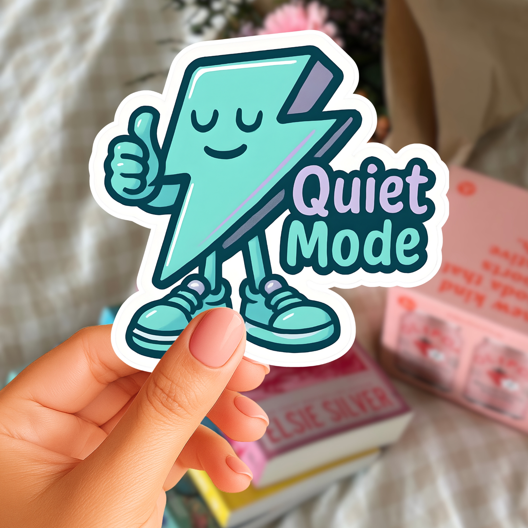 Quiet Mode Sticker Cute Lightning Character Laptop Sticker product thumbnail image Quiet Mode Sticker Cute Lightning Character Laptop Sticker product thumbnail image