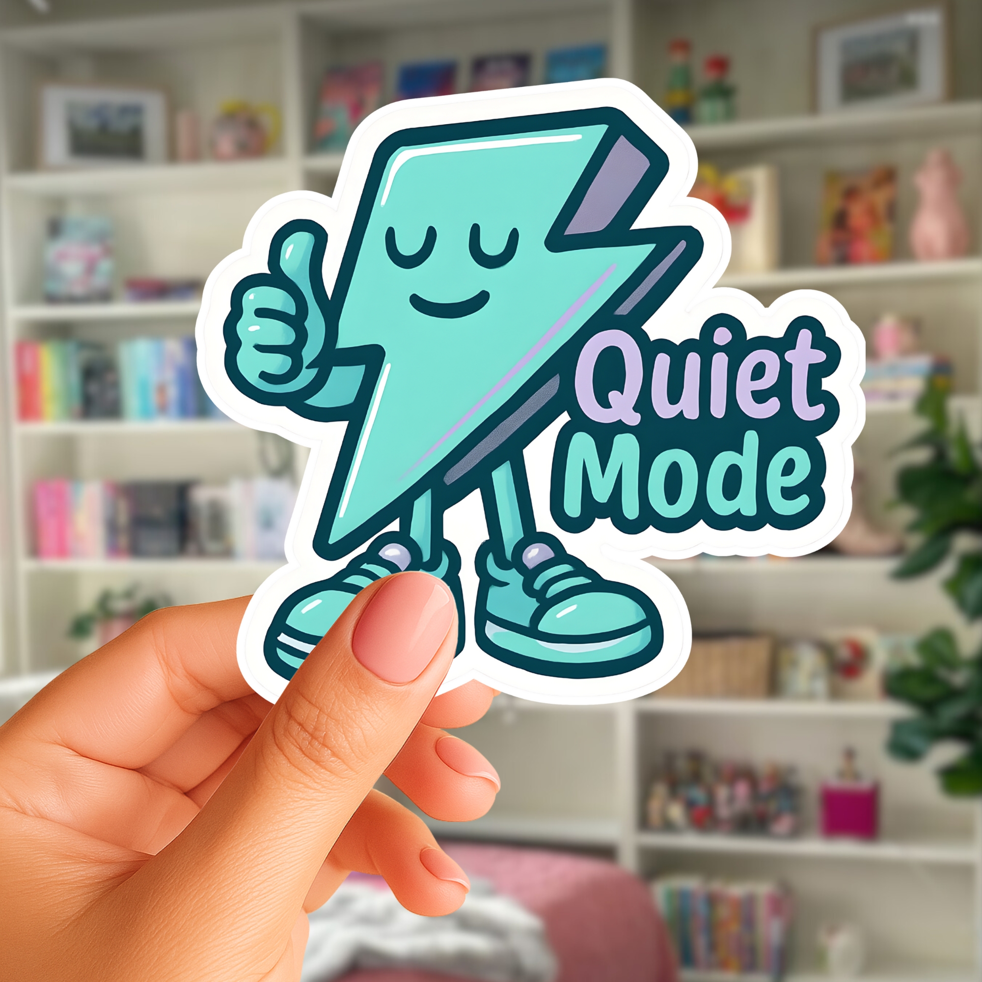 Quiet Mode Sticker Cute Lightning Character Laptop Sticker product thumbnail image Quiet Mode Sticker Cute Lightning Character Laptop Sticker product thumbnail image