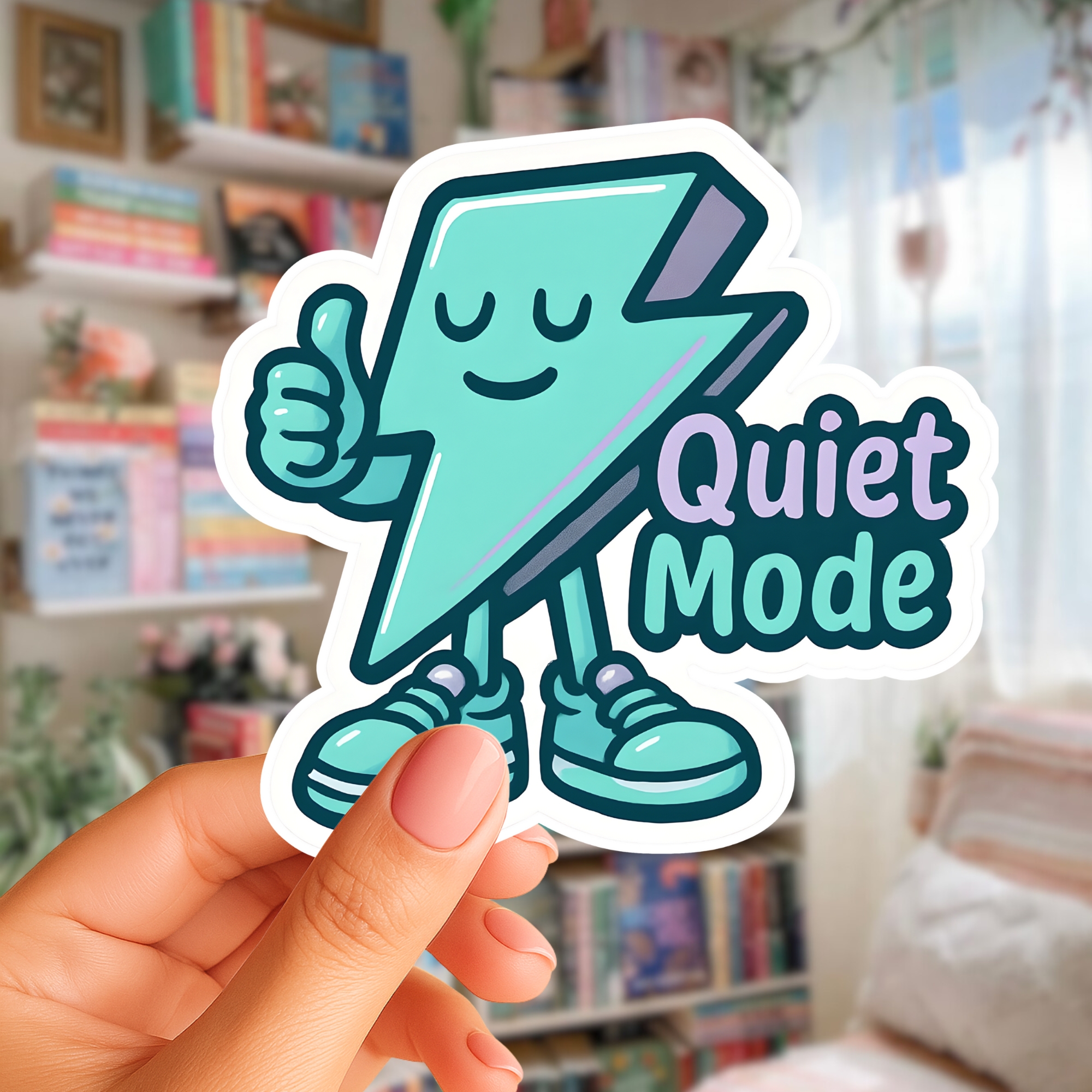 Quiet Mode Sticker Cute Lightning Character Laptop Sticker product thumbnail image Quiet Mode Sticker Cute Lightning Character Laptop Sticker product thumbnail image