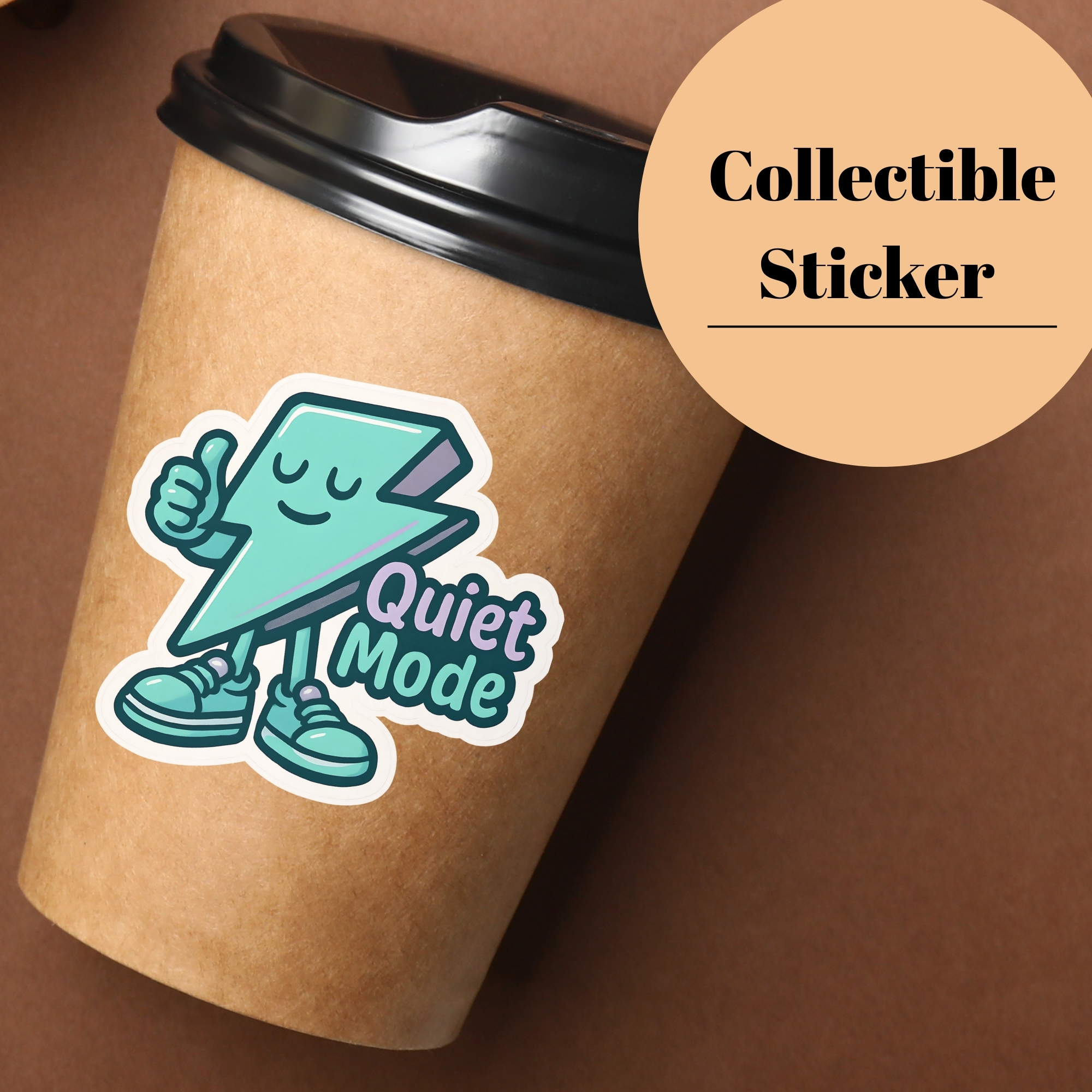 Quiet Mode Sticker Cute Lightning Character Laptop Sticker product thumbnail image Quiet Mode Sticker Cute Lightning Character Laptop Sticker product thumbnail image