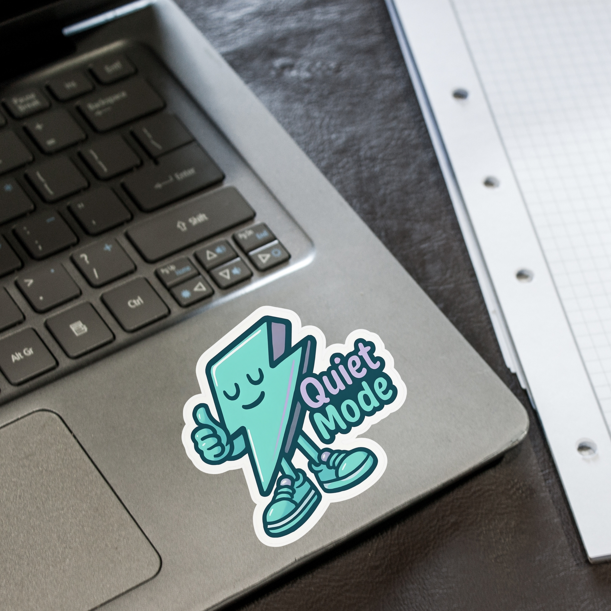 Quiet Mode Sticker Cute Lightning Character Laptop Sticker product thumbnail image Quiet Mode Sticker Cute Lightning Character Laptop Sticker product thumbnail image