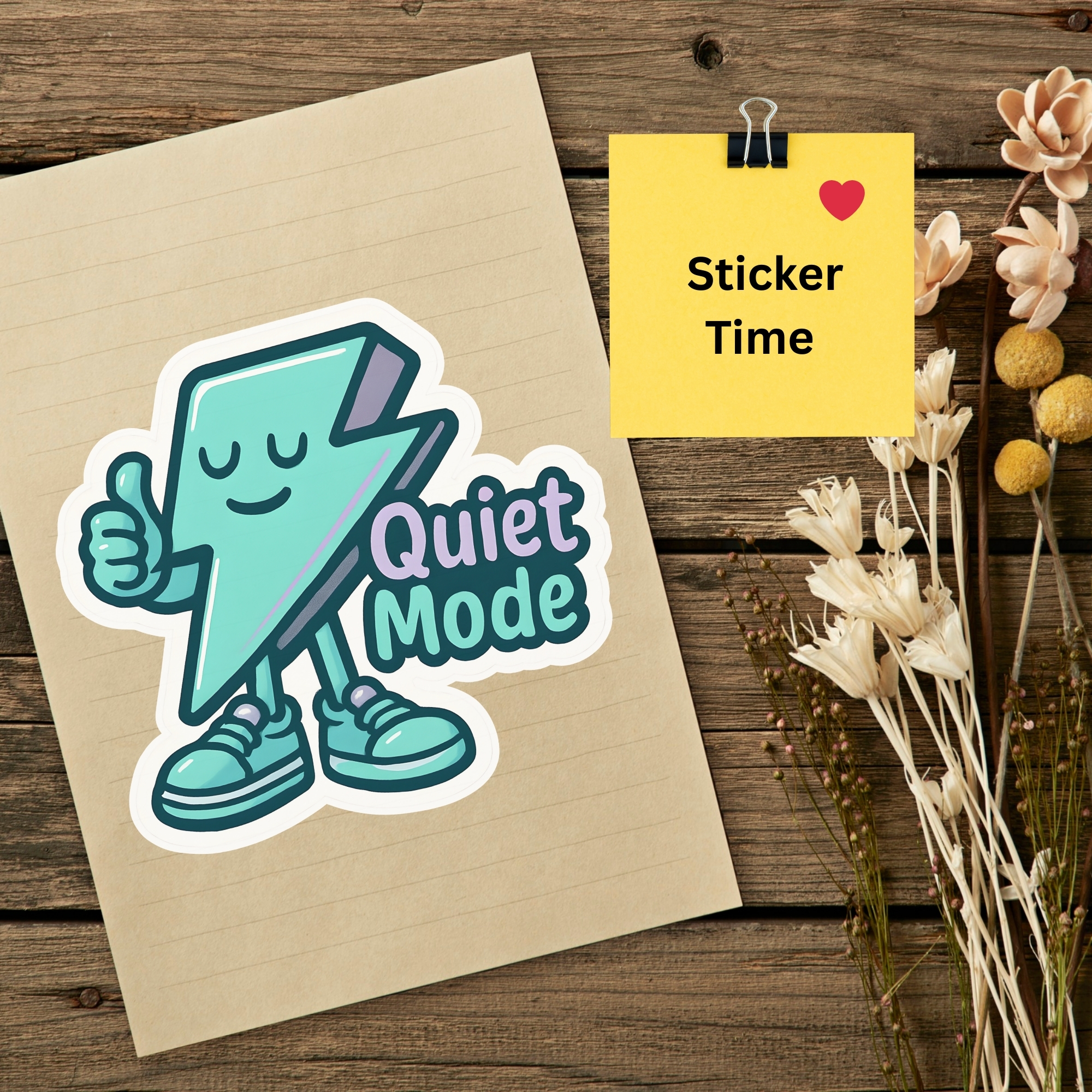 Quiet Mode Sticker Cute Lightning Character Laptop Sticker product thumbnail image Quiet Mode Sticker Cute Lightning Character Laptop Sticker product thumbnail image