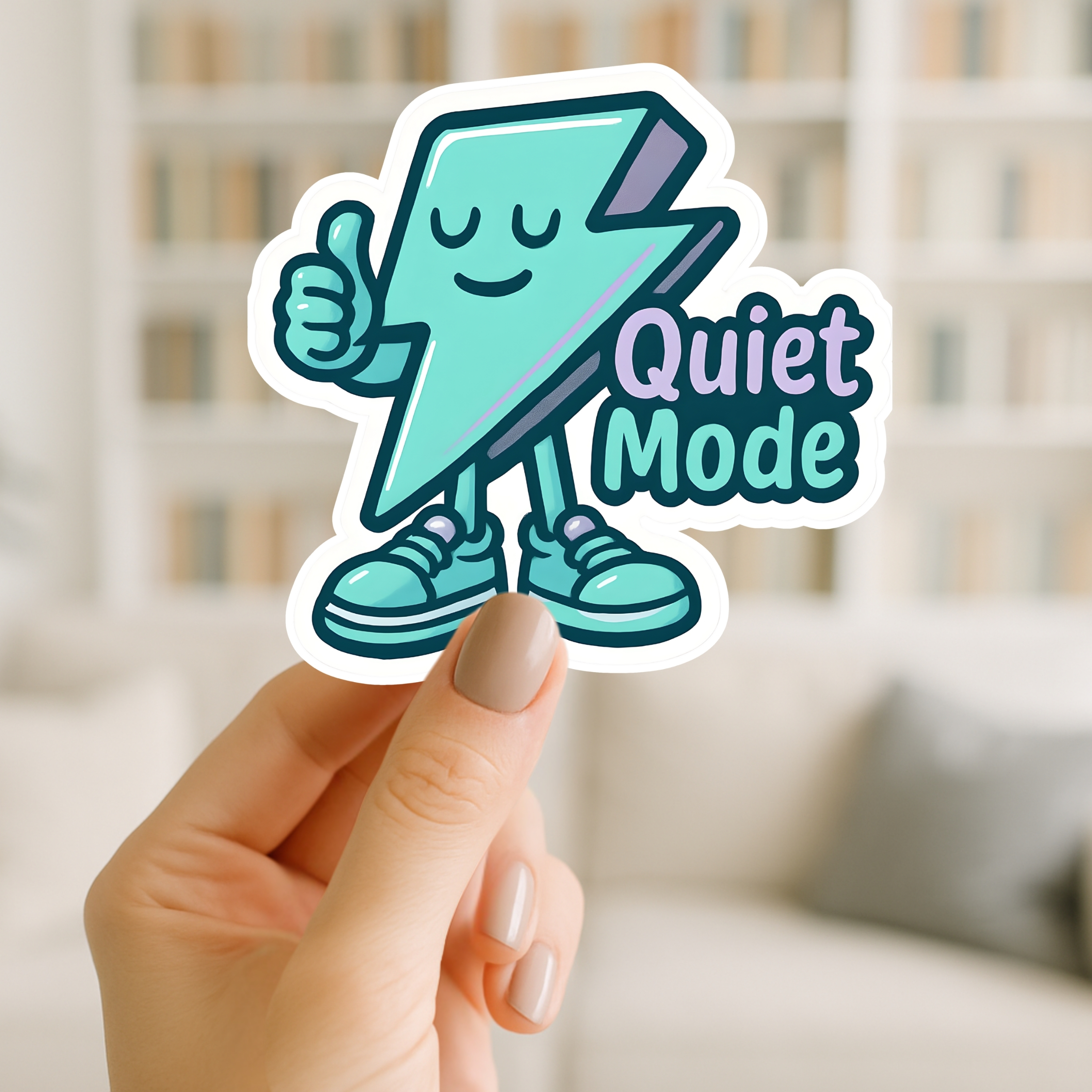 Quiet Mode Sticker Cute Lightning Character Laptop Sticker product thumbnail image Quiet Mode Sticker Cute Lightning Character Laptop Sticker product thumbnail image