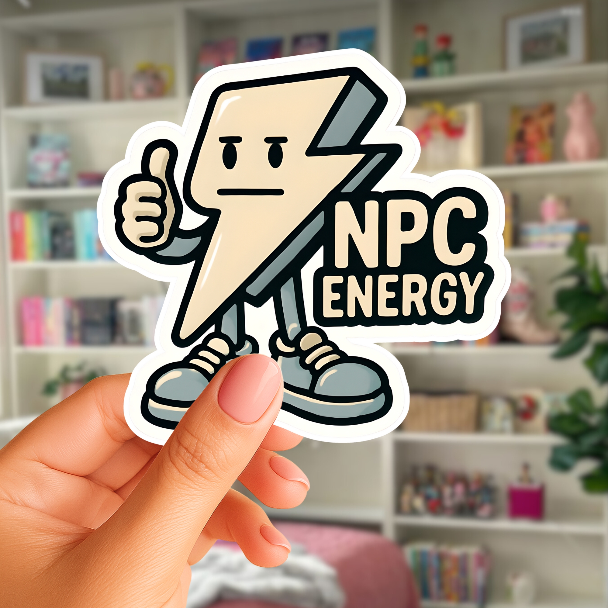 NPC Energy Sticker Retro Lightning Bolt Character Adhesive product thumbnail image NPC Energy Sticker Retro Lightning Bolt Character Adhesive product thumbnail image