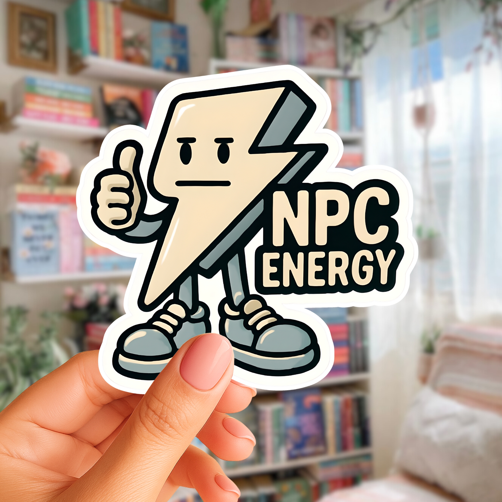 NPC Energy Sticker Retro Lightning Bolt Character Adhesive product thumbnail image NPC Energy Sticker Retro Lightning Bolt Character Adhesive product thumbnail image