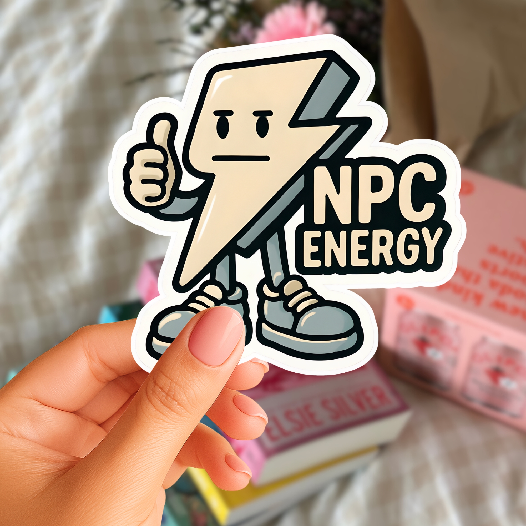 NPC Energy Sticker Retro Lightning Bolt Character Adhesive product thumbnail image NPC Energy Sticker Retro Lightning Bolt Character Adhesive product thumbnail image