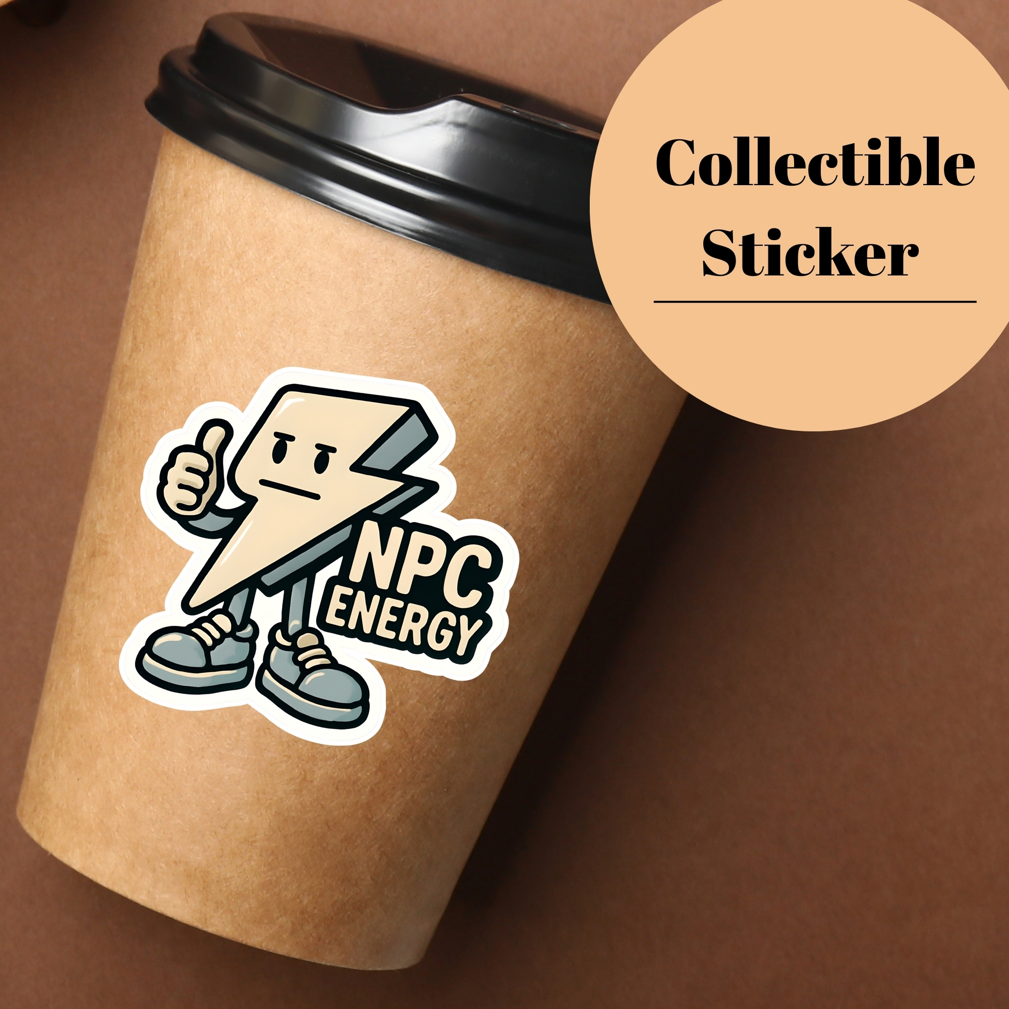 NPC Energy Sticker Retro Lightning Bolt Character Adhesive product thumbnail image NPC Energy Sticker Retro Lightning Bolt Character Adhesive product thumbnail image