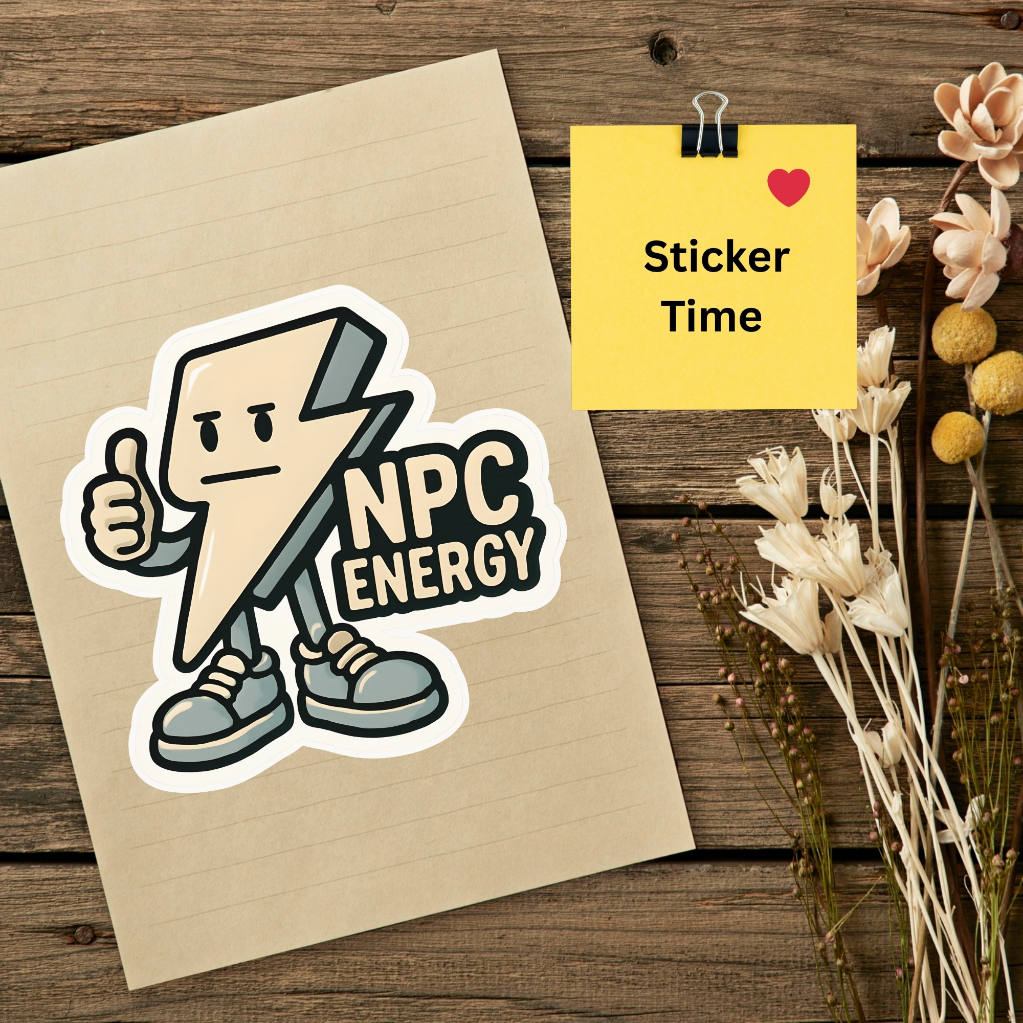 NPC Energy Sticker Retro Lightning Bolt Character Adhesive product thumbnail image NPC Energy Sticker Retro Lightning Bolt Character Adhesive product thumbnail image