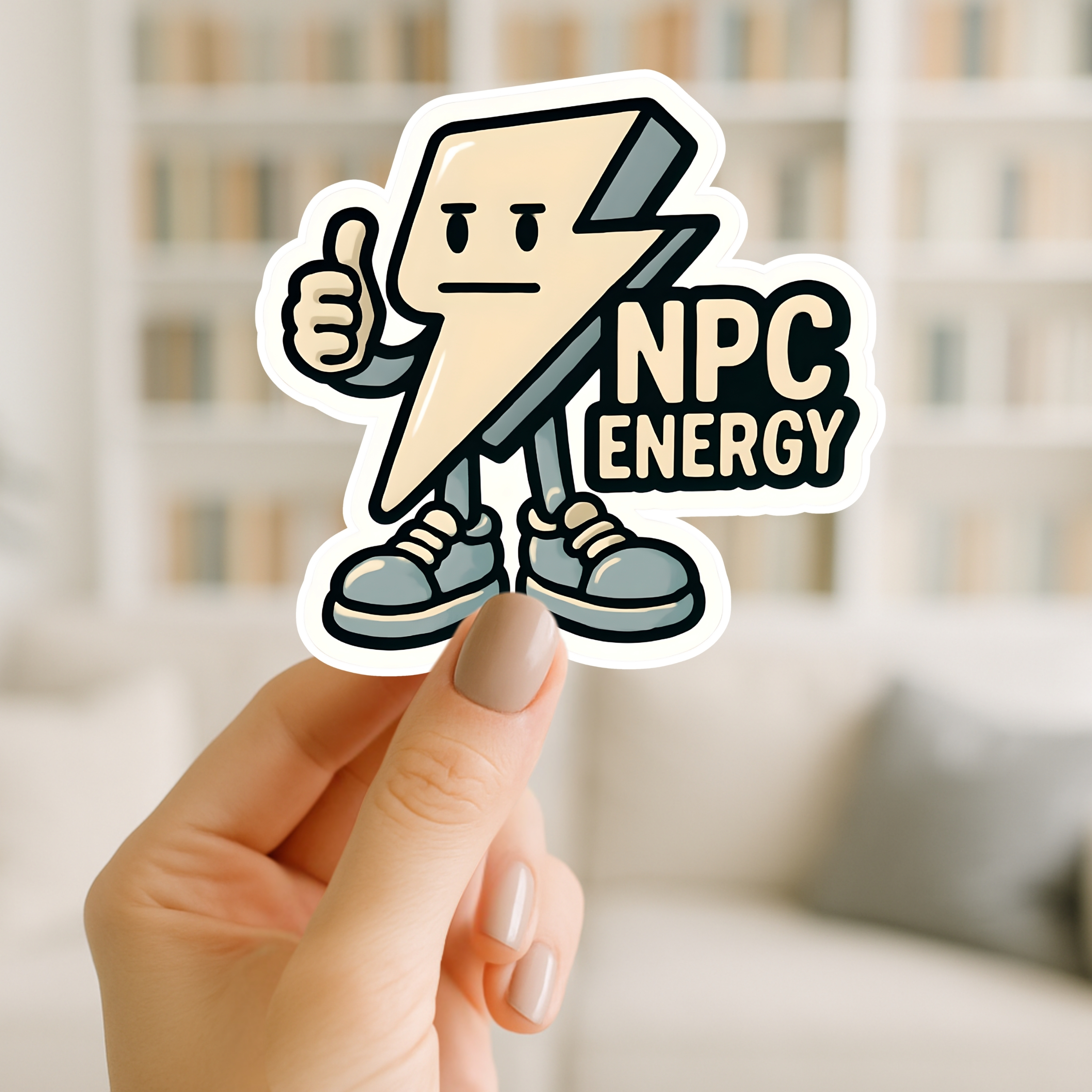 NPC Energy Sticker Retro Lightning Bolt Character Adhesive product thumbnail image NPC Energy Sticker Retro Lightning Bolt Character Adhesive product thumbnail image