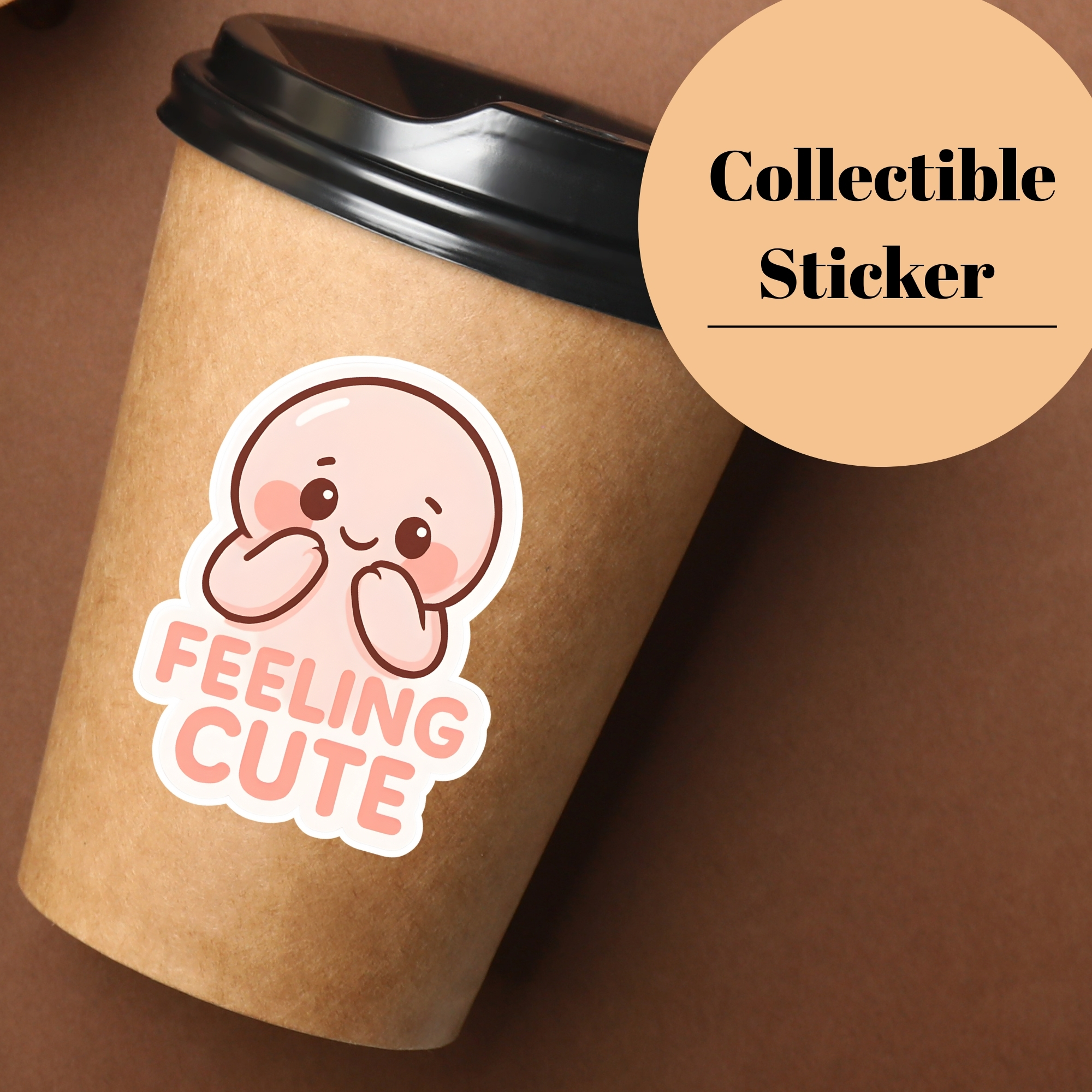 Feeling Cute Sticker Kawaii Blushing Character Kiss-Cut Vinyl Sticker product thumbnail image Feeling Cute Sticker Kawaii Blushing Character Kiss-Cut Vinyl Sticker product thumbnail image