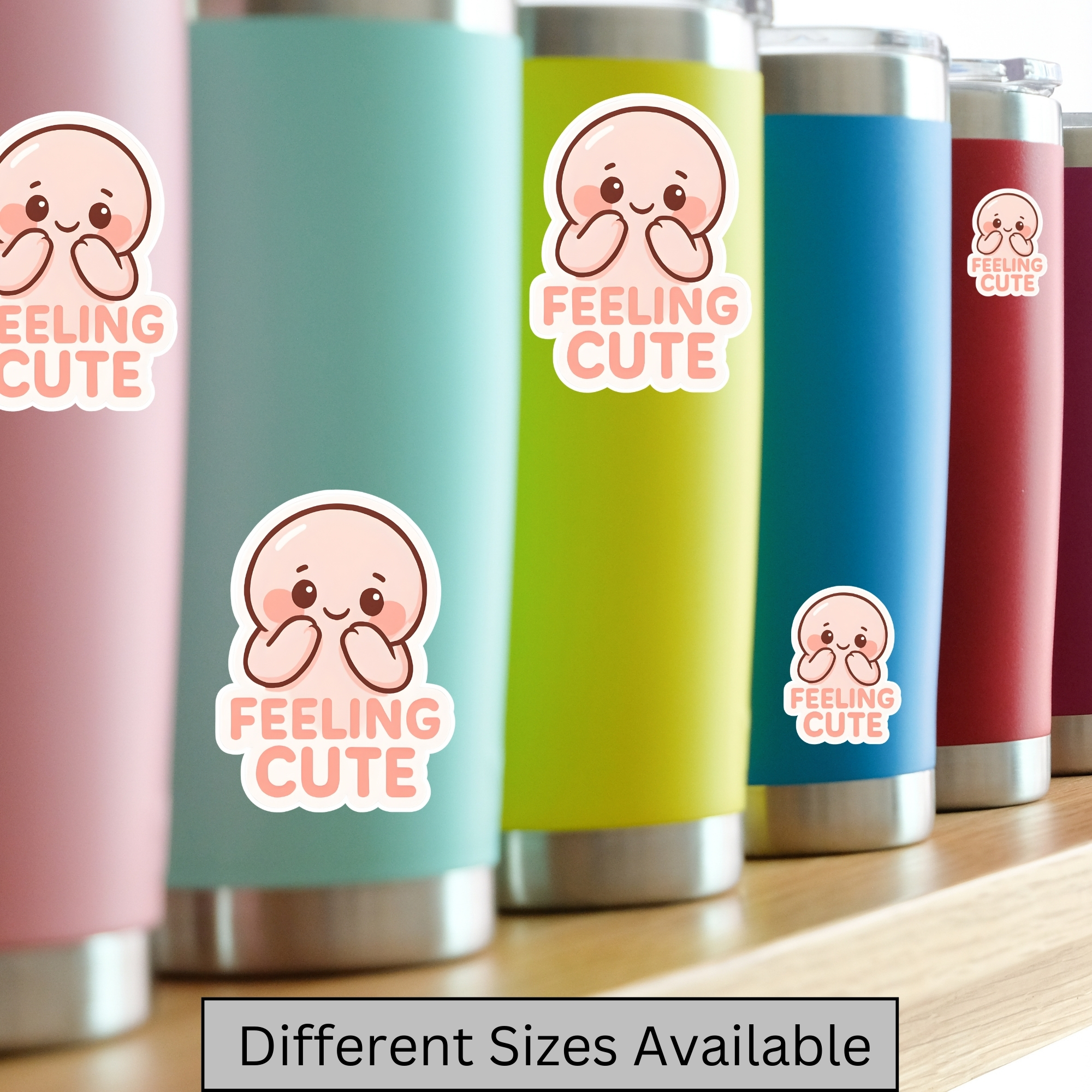 Feeling Cute Sticker Kawaii Blushing Character Kiss-Cut Vinyl Sticker product thumbnail image Feeling Cute Sticker Kawaii Blushing Character Kiss-Cut Vinyl Sticker product thumbnail image