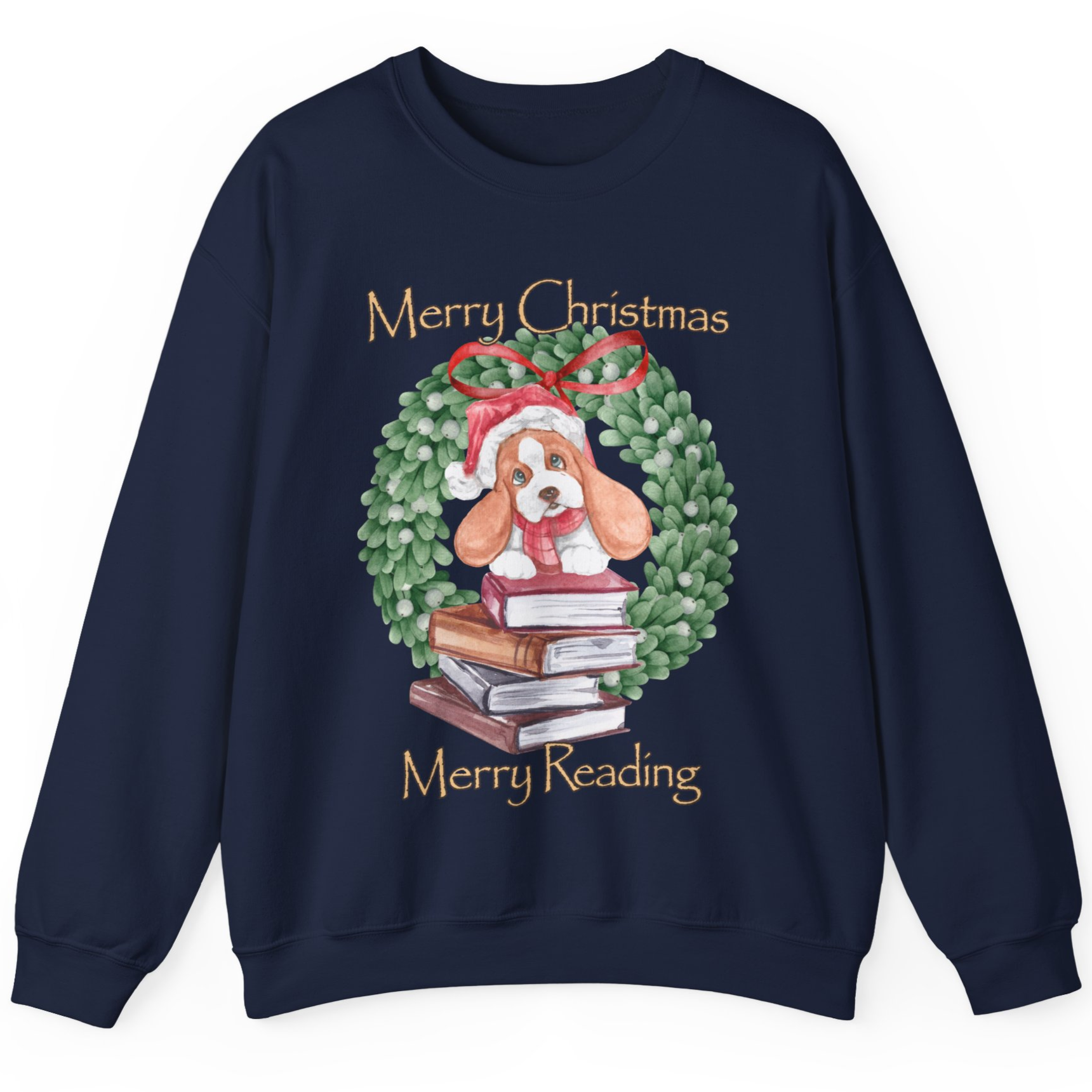 Merry Christmas, Merry Reading Crewneck Sweatshirt product thumbnail image