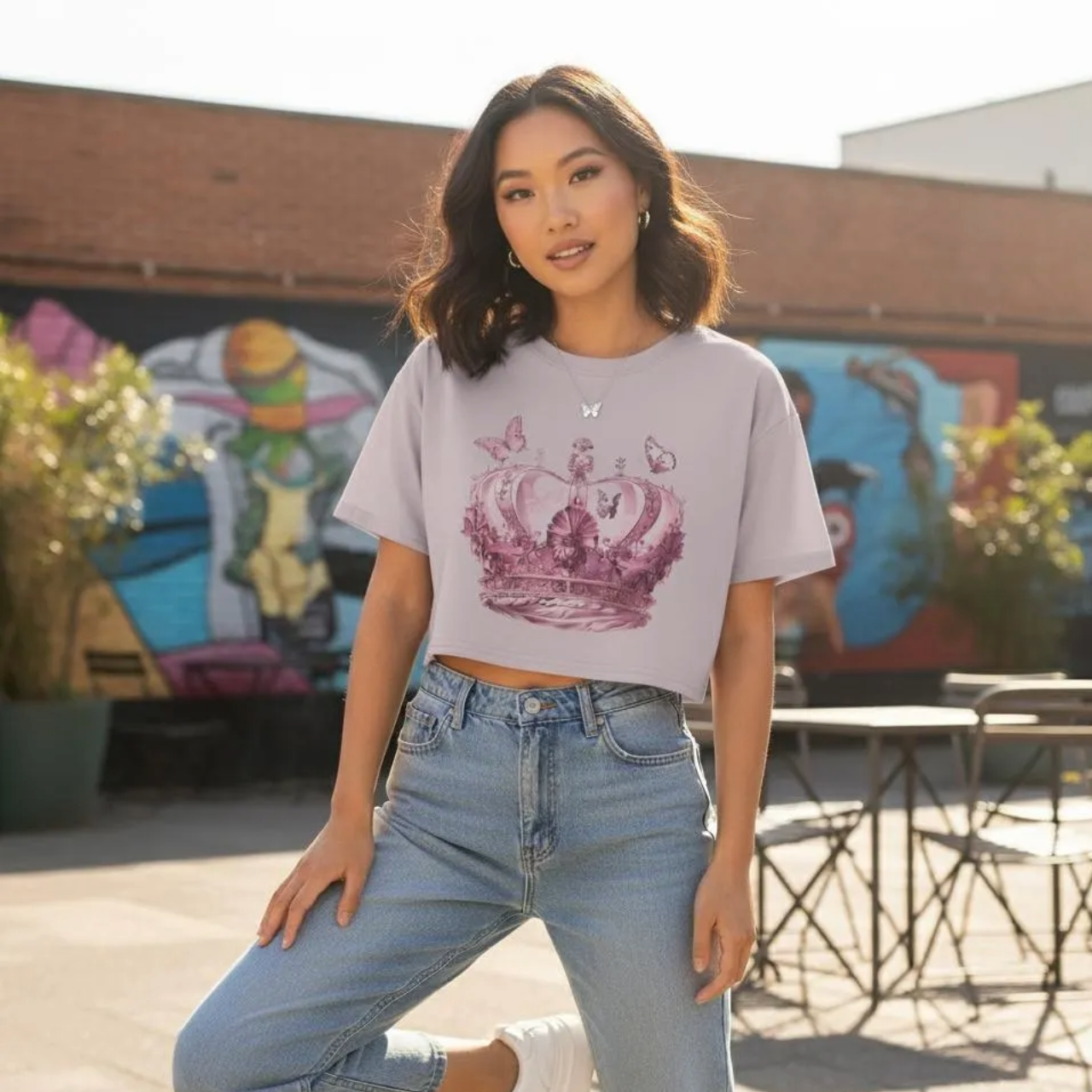 Floral Women's Crop Tee Floral Women's Crop Tee