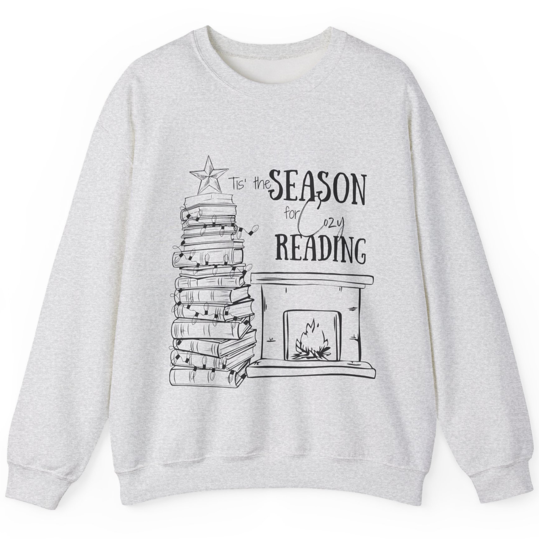 Tis' The Season for Cozy Reading Crewneck Sweatshirt product thumbnail image Tis' The Season for Cozy Reading Crewneck Sweatshirt product thumbnail image