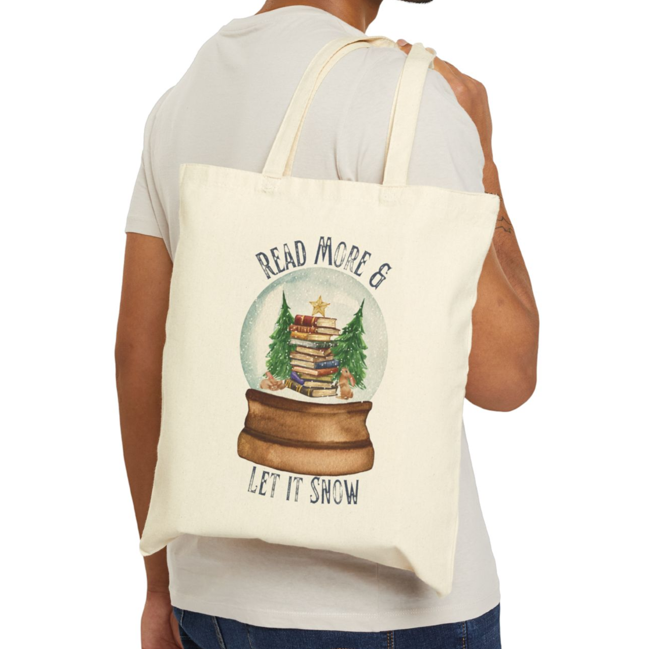 Read More & Let It Snow Cotton Canvas Tote Bag product thumbnail image Read More & Let It Snow Cotton Canvas Tote Bag product thumbnail image