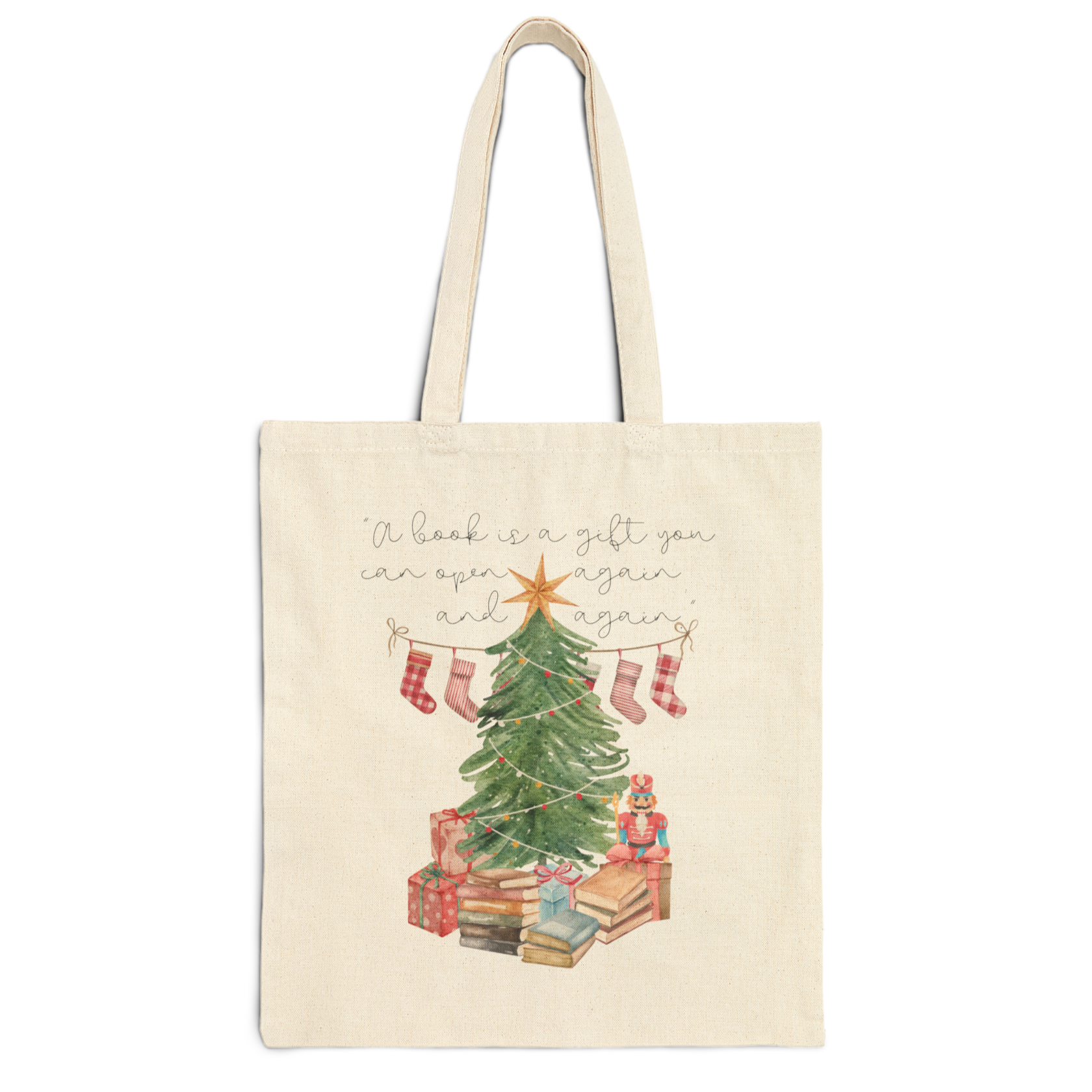 A Book Is a Gift You Can Open Again and Again Cotton Canvas Tote Bag product thumbnail image
