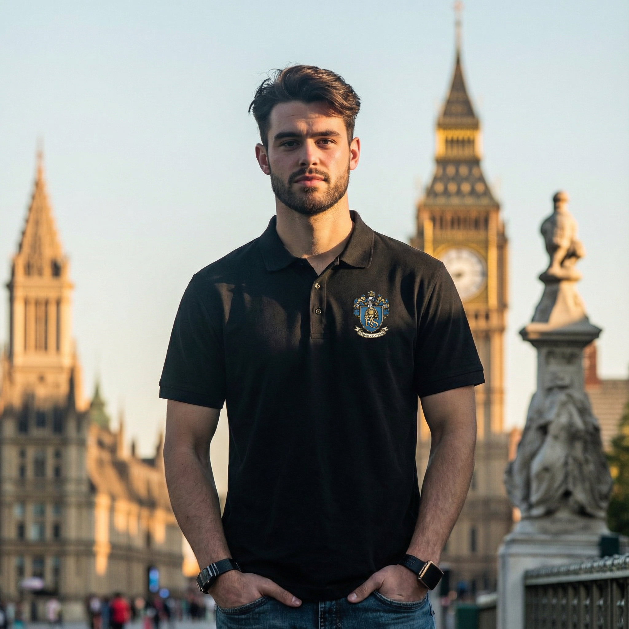Medieval Crest Polo — Men's Sport Polo Shirt by Roger Sampson product thumbnail image Medieval Crest Polo — Men's Sport Polo Shirt by Roger Sampson product thumbnail image