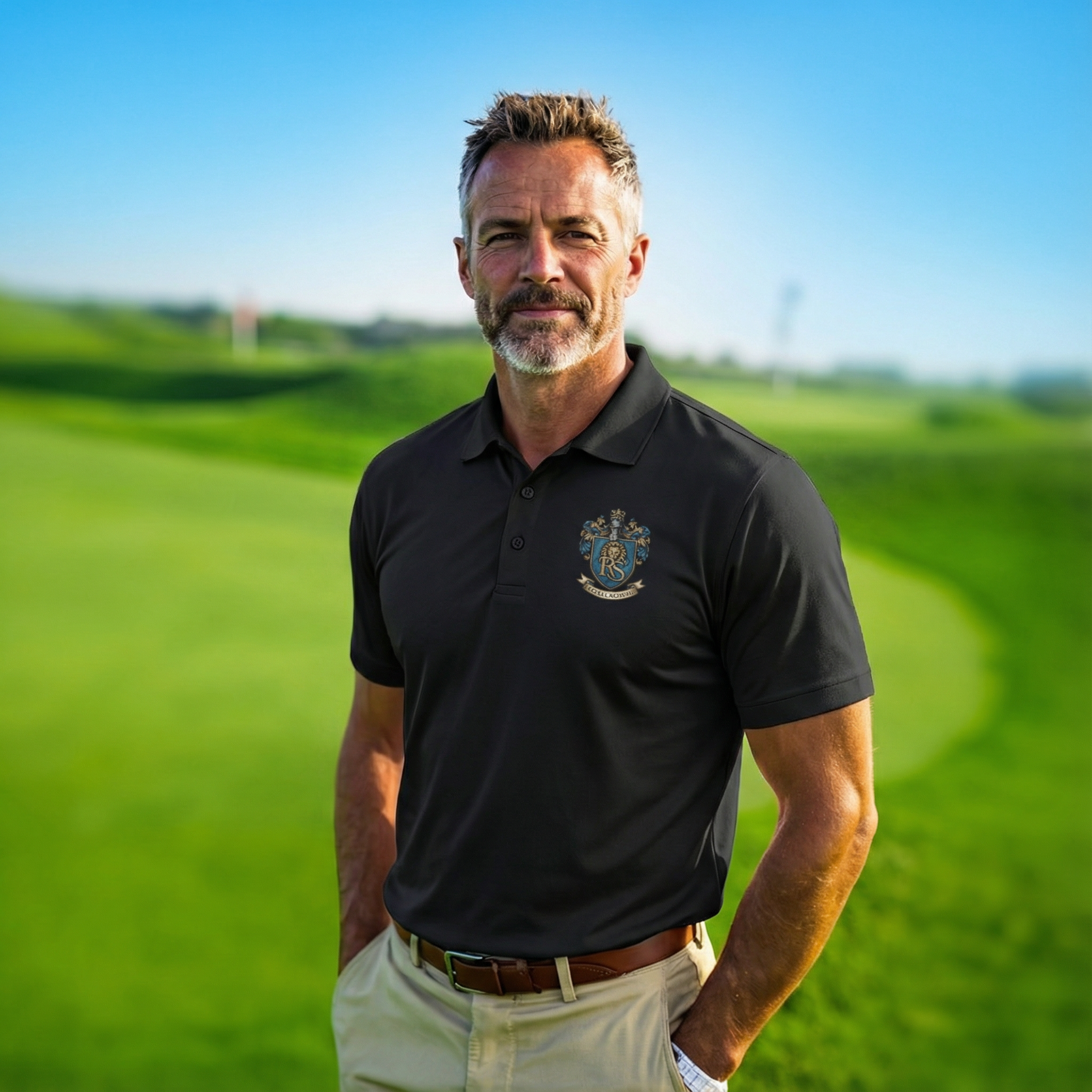 Medieval Crest Polo — Men's Sport Polo Shirt by Roger Sampson product thumbnail image Medieval Crest Polo — Men's Sport Polo Shirt by Roger Sampson product thumbnail image