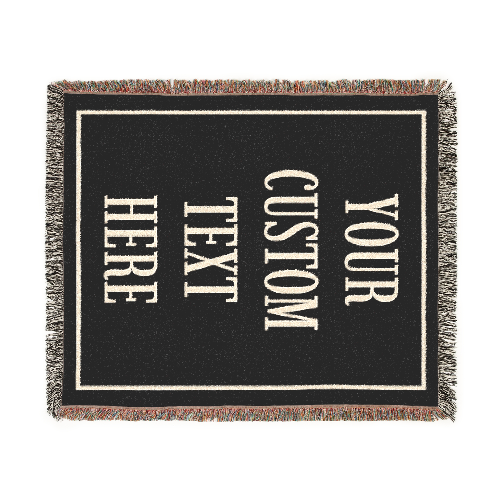 Custom Text Woven Blanket | Personalized Name, Monogram, Custom Message product thumbnail image Custom Text Woven Blanket | Personalized Name, Monogram, Custom Message product thumbnail image