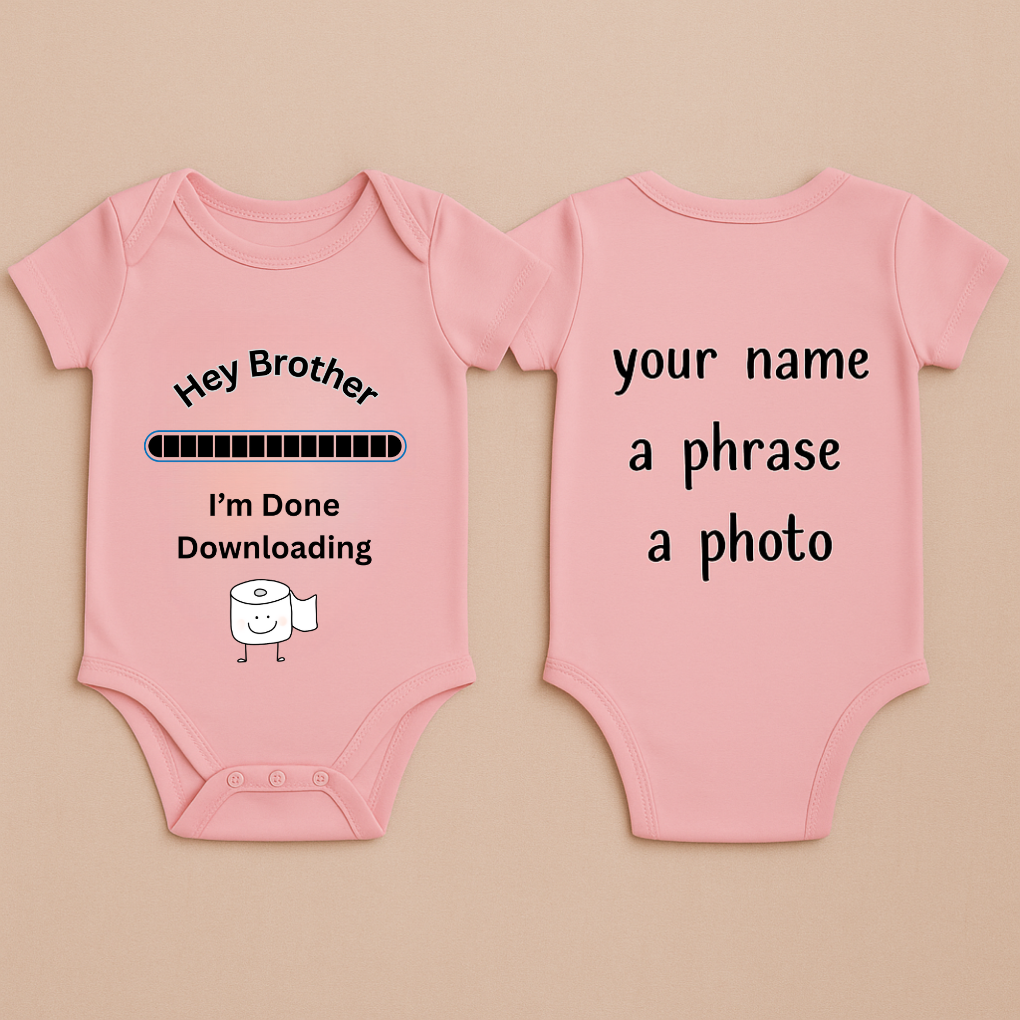 Hey Brother Im Done Downloading Baby Bodysuit Funny Infant One Piece Sibling Announcement Outfit Baby Shower Gift product thumbnail image