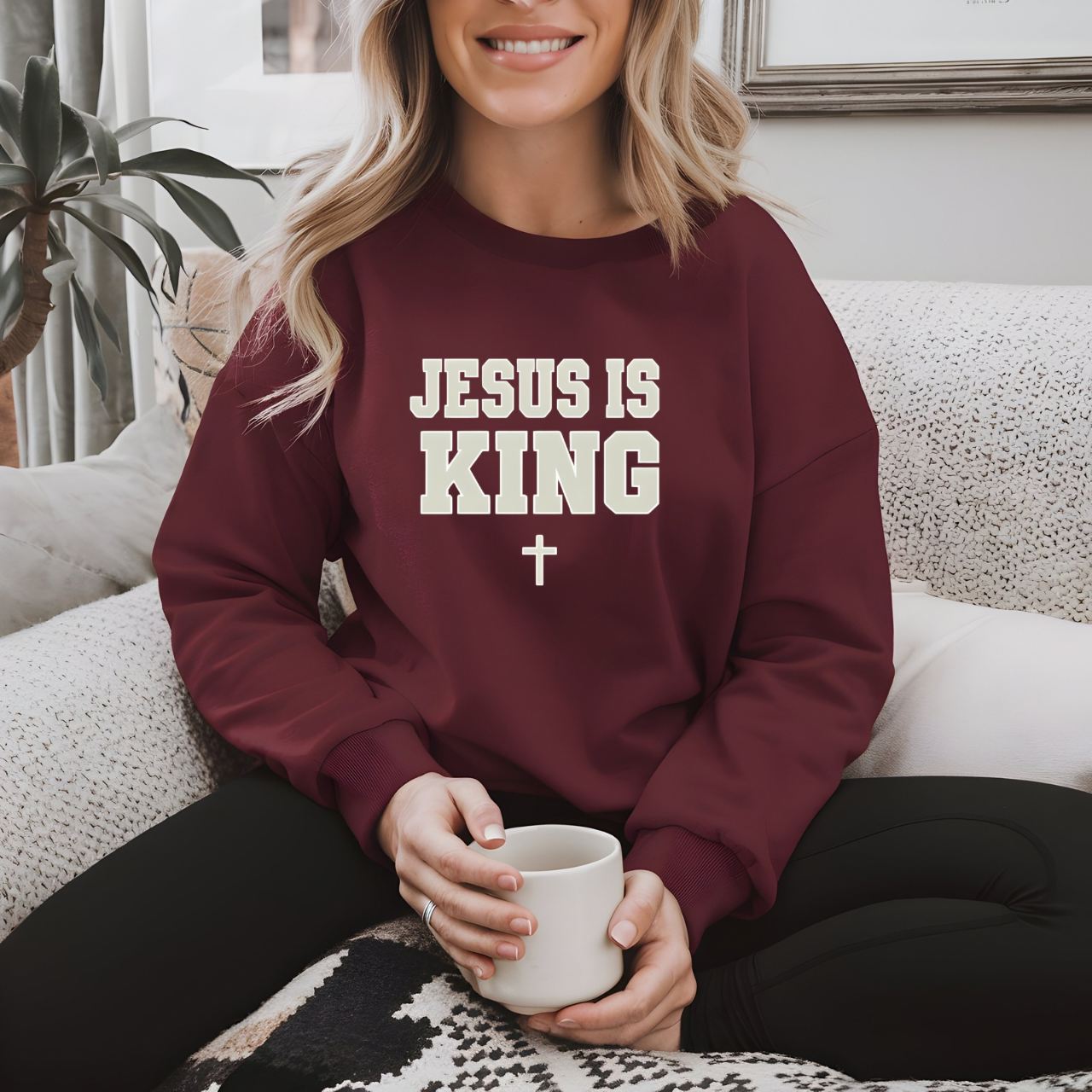 Jesus is King Gildan Unisex Crewneck Sweatshirt | Christian Apparel | Inspirational Gift | Cozy Everyday Wear product thumbnail image Jesus is King Gildan Unisex Crewneck Sweatshirt | Christian Apparel | Inspirational Gift | Cozy Everyday Wear product thumbnail image
