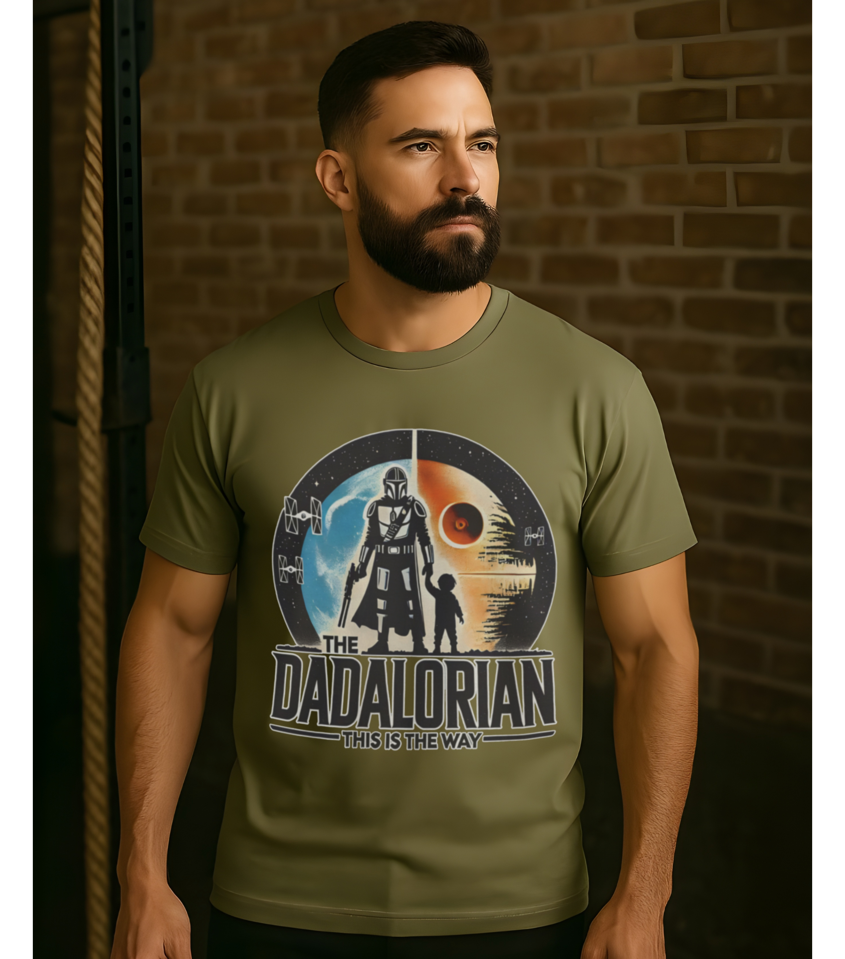 The Dadalorian Heavy Cotton T-Shirt for Dads | Funny Fatherhood Shirt for Men | “This Is The Way” Dad Gift Tee | Star-Inspired Dad Graphic Shirt | Father’s Day, Birthday, Christmas Gift for Dad product thumbnail image