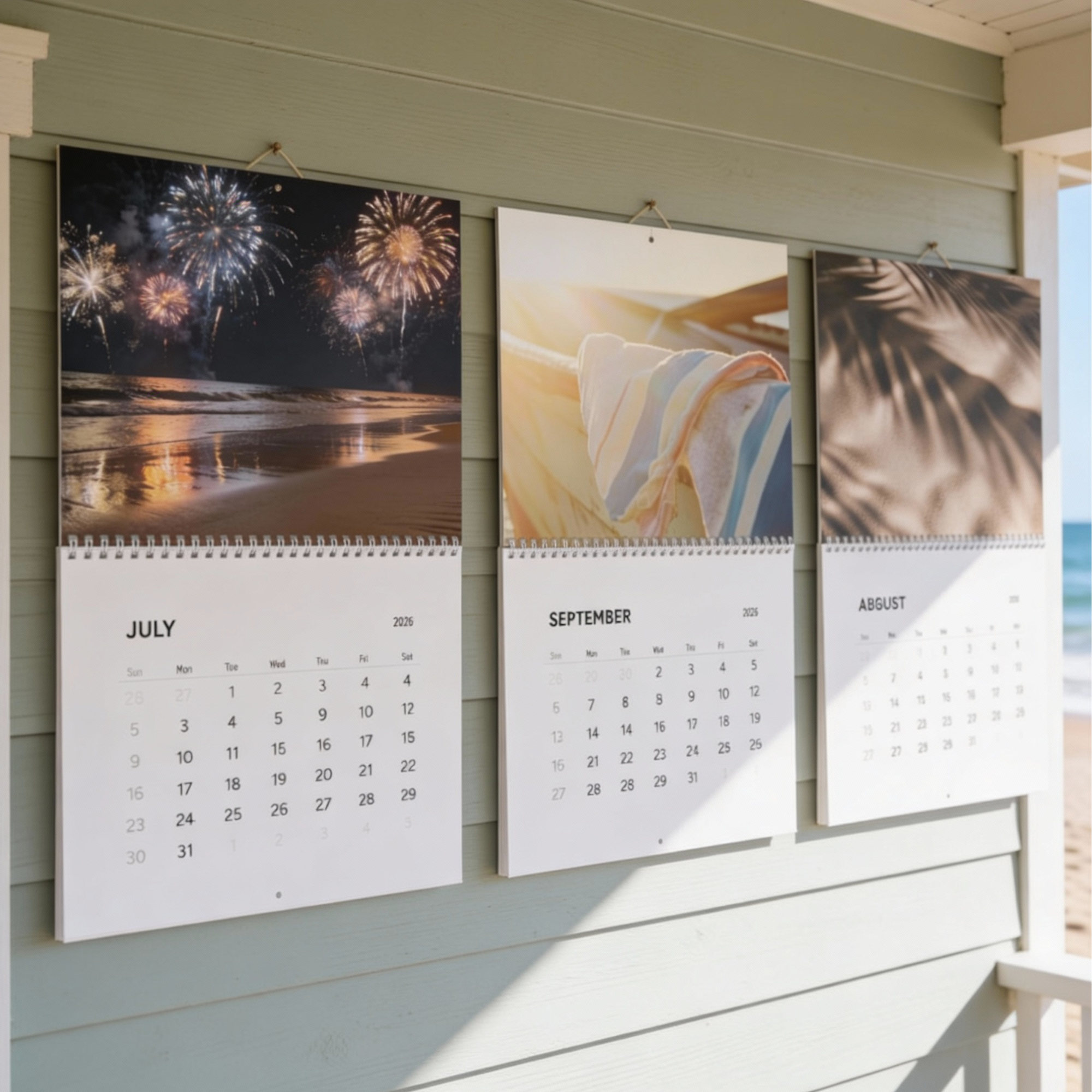 2026 Beach Wall Calendar Coastal Photography Art | Ocean Sunset Calendar | Beach House Decor | Gift for Beach Lovers | Coastal Home Style product thumbnail image