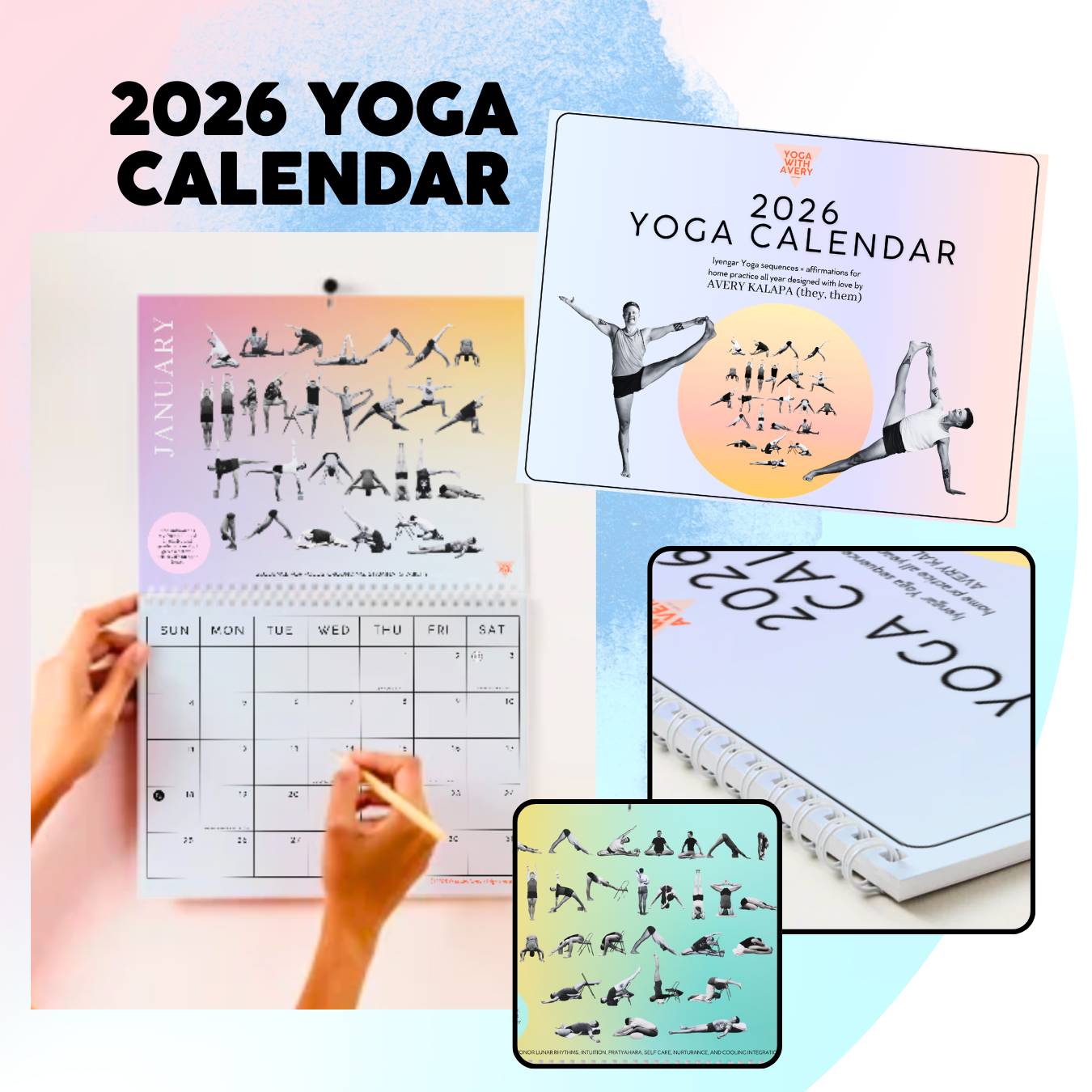 Yoga With Avery 2026 YOGA WALL CALENDAR product thumbnail image